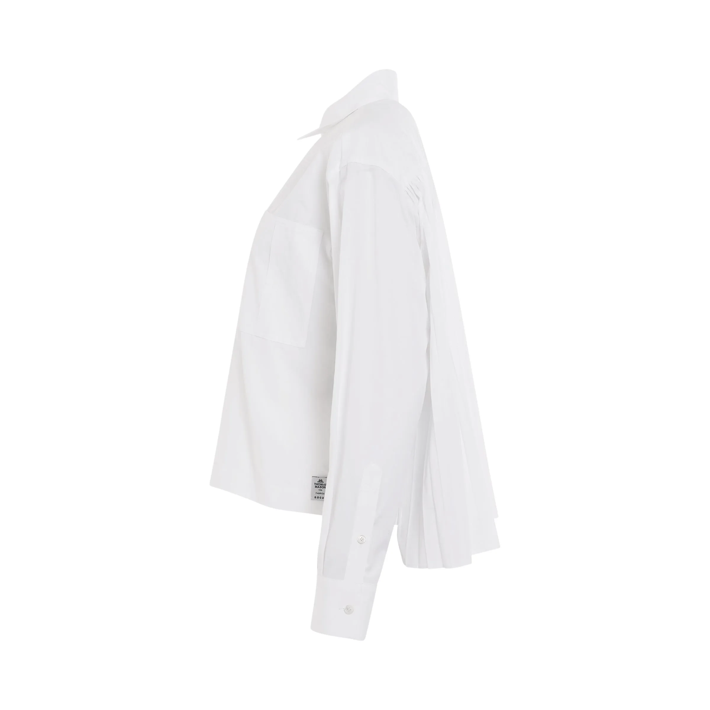 Thomas Mason Cotton Poplin Pocket Shirt in Off White sold by MARAIS product image thumbnail 3