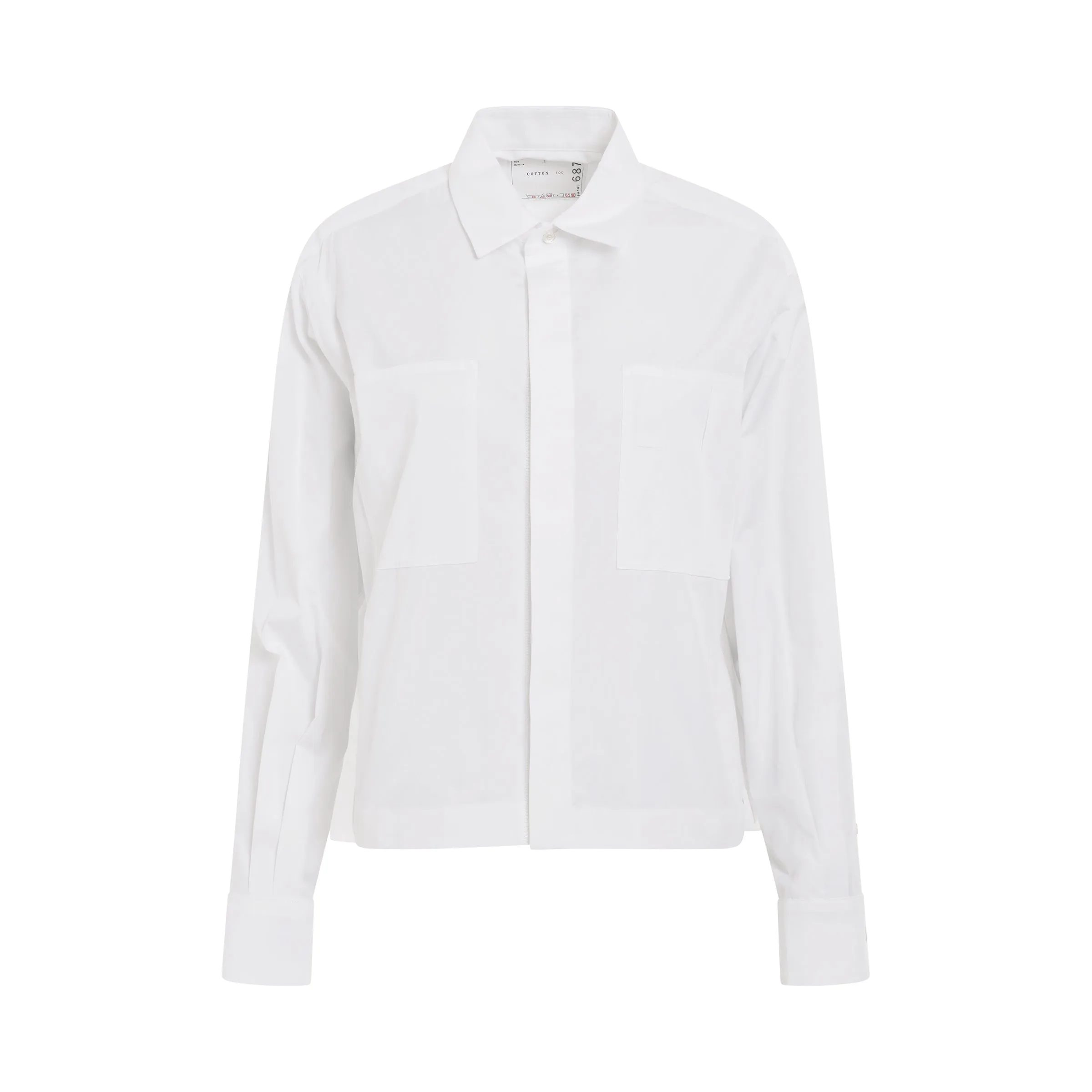 Thomas Mason Cotton Poplin Pocket Shirt in Off White sold by MARAIS