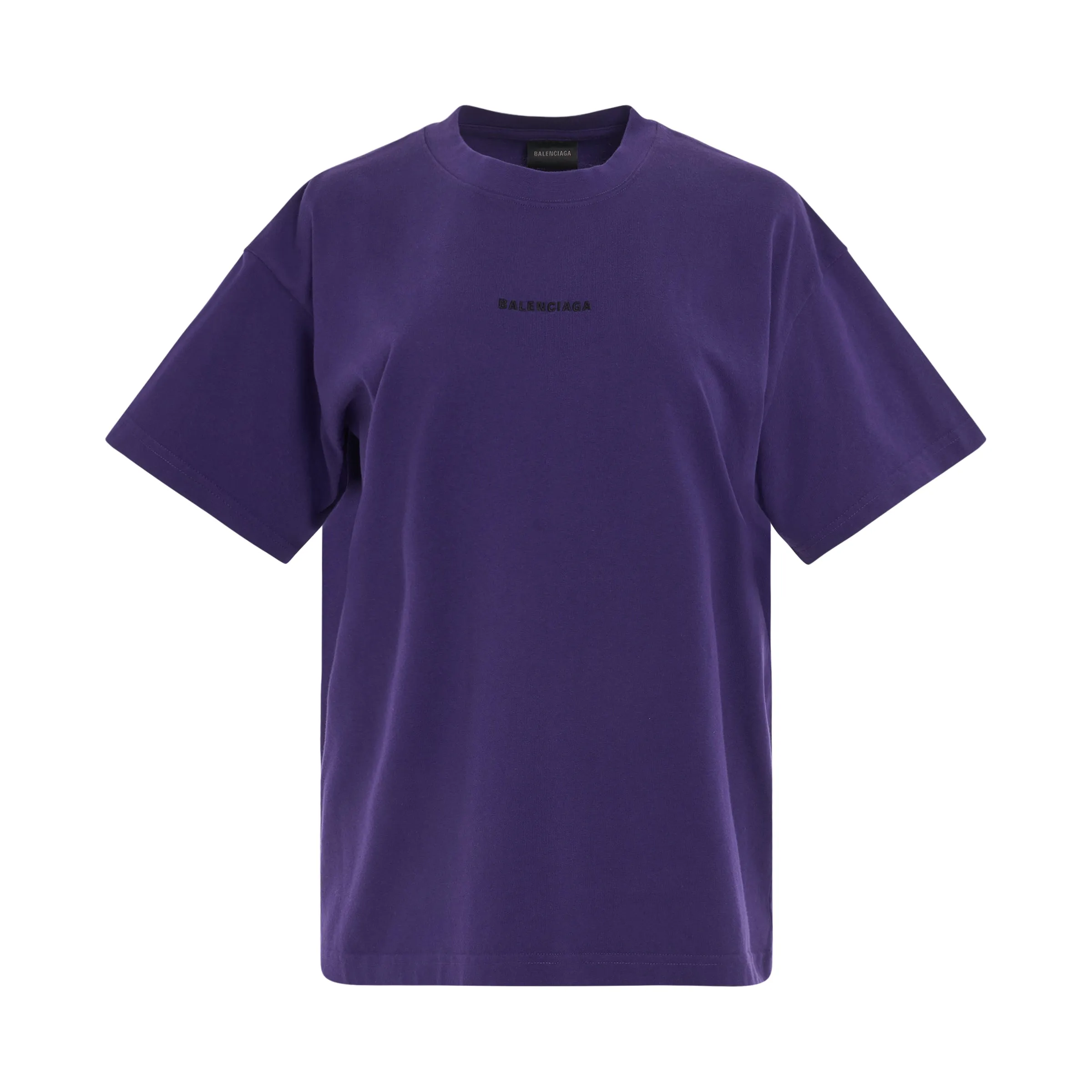 New Back Logo Medium Fit T-Shirt in Deep Purple/Black sold by MARAIS