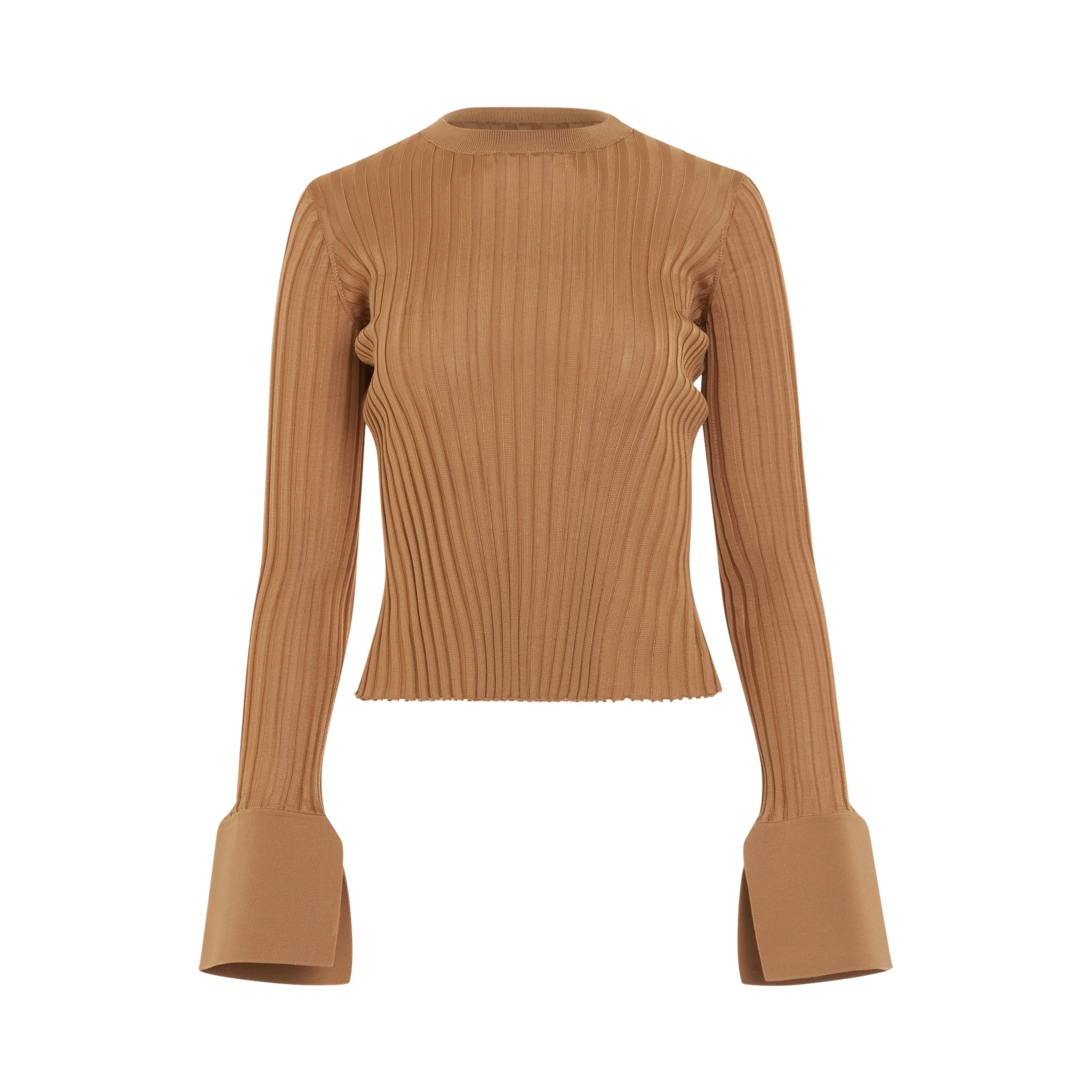 Ribbed Knit Top in Beige sold by MARAIS