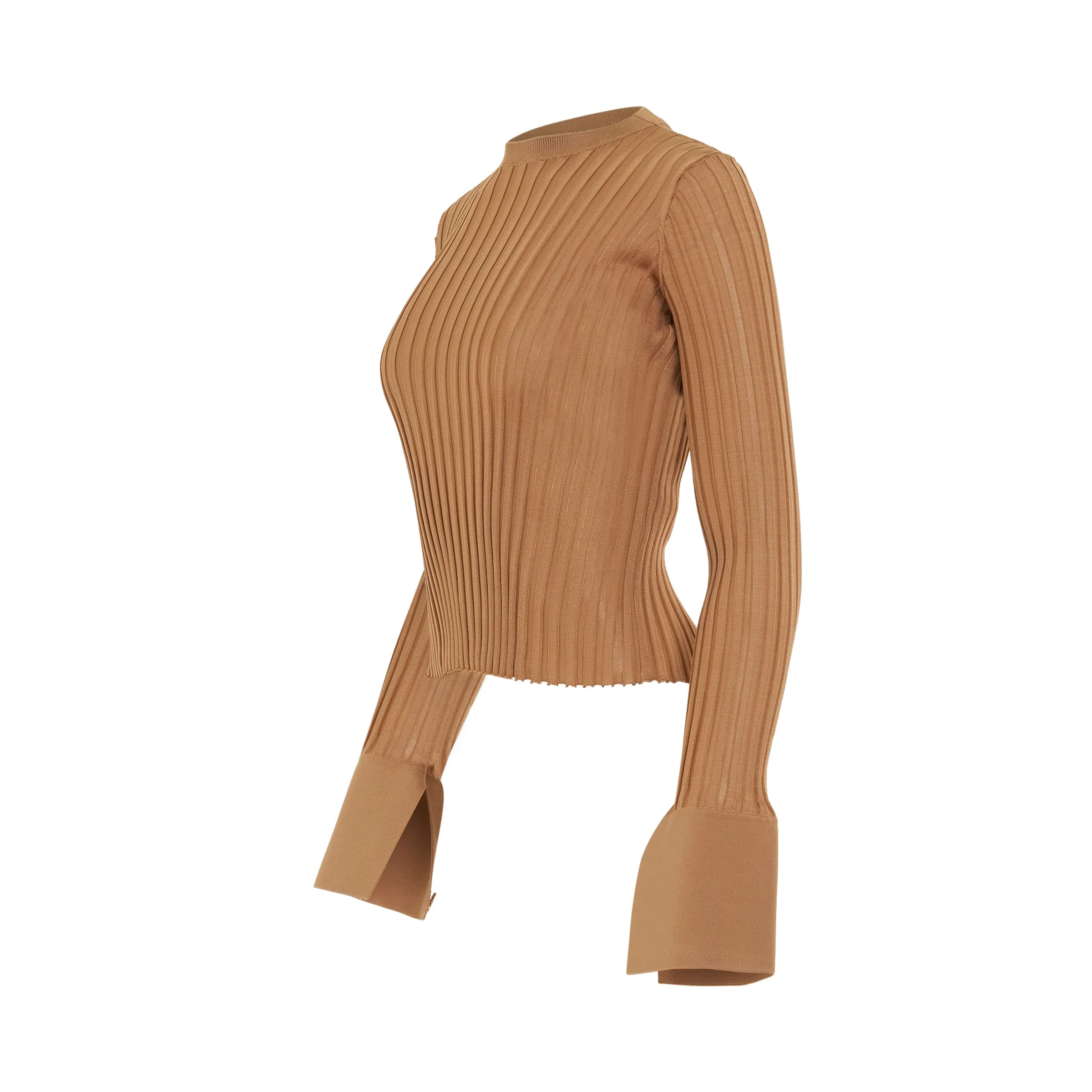 Ribbed Knit Top in Beige sold by MARAIS product image thumbnail 2