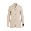 Toybox Dry Wool Belted Jacket in Sand sold by MARAIS