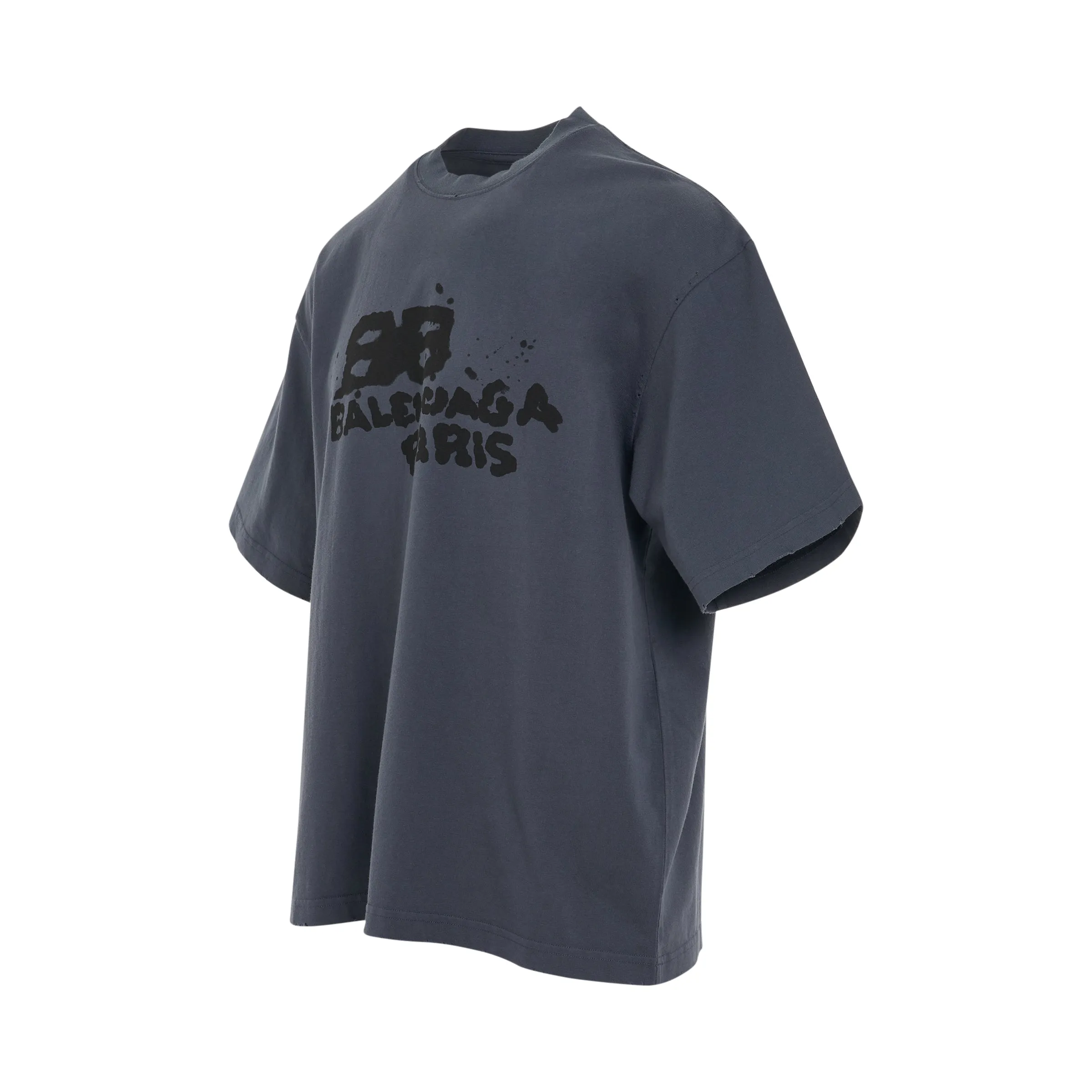 Logo Medium Fit logo T-shirt in Washed Blue/Black sold by MARAIS product image thumbnail 2