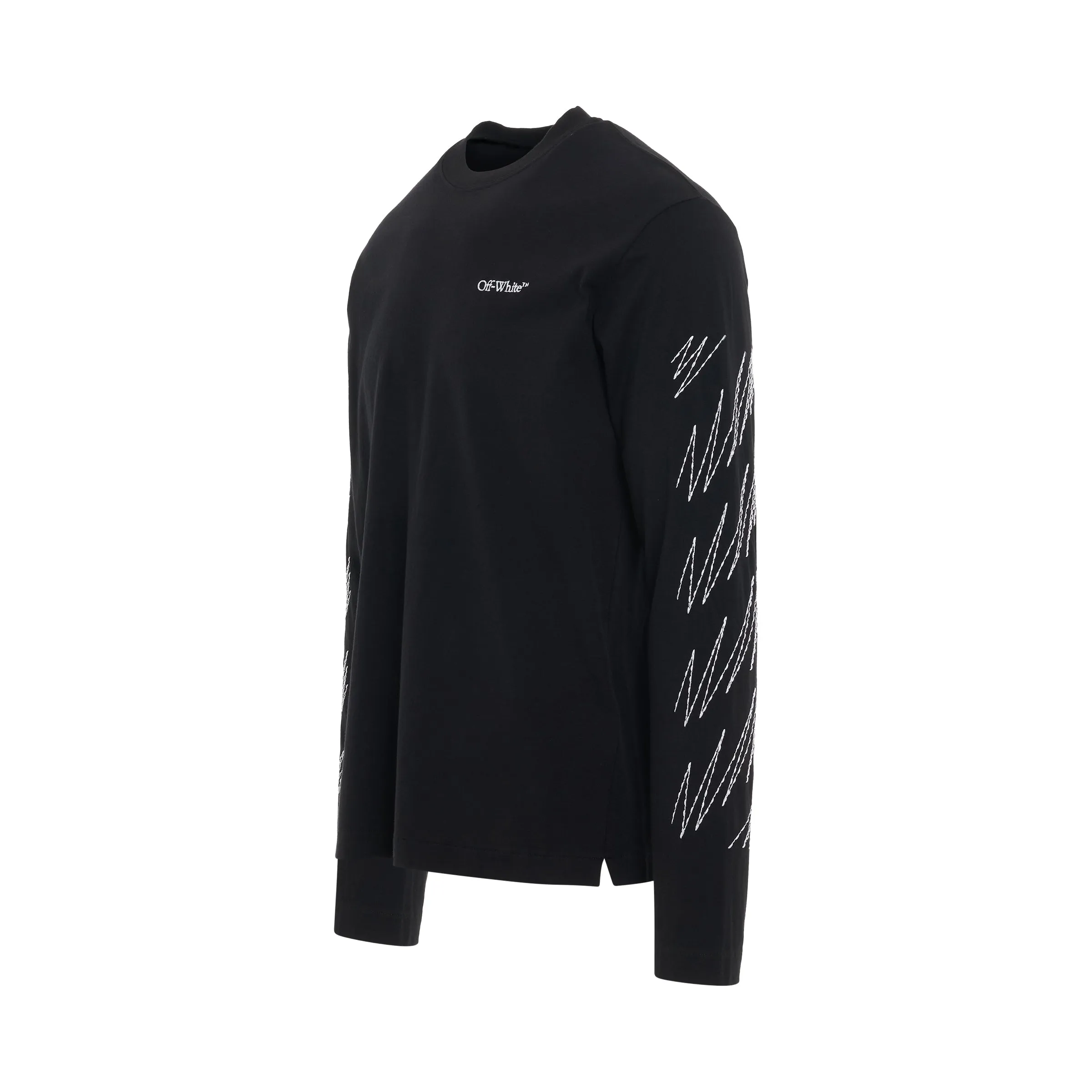 Stitch Diagonal Skate Fit Long Sleeves T-Shirt in Black sold by MARAIS product image thumbnail 2
