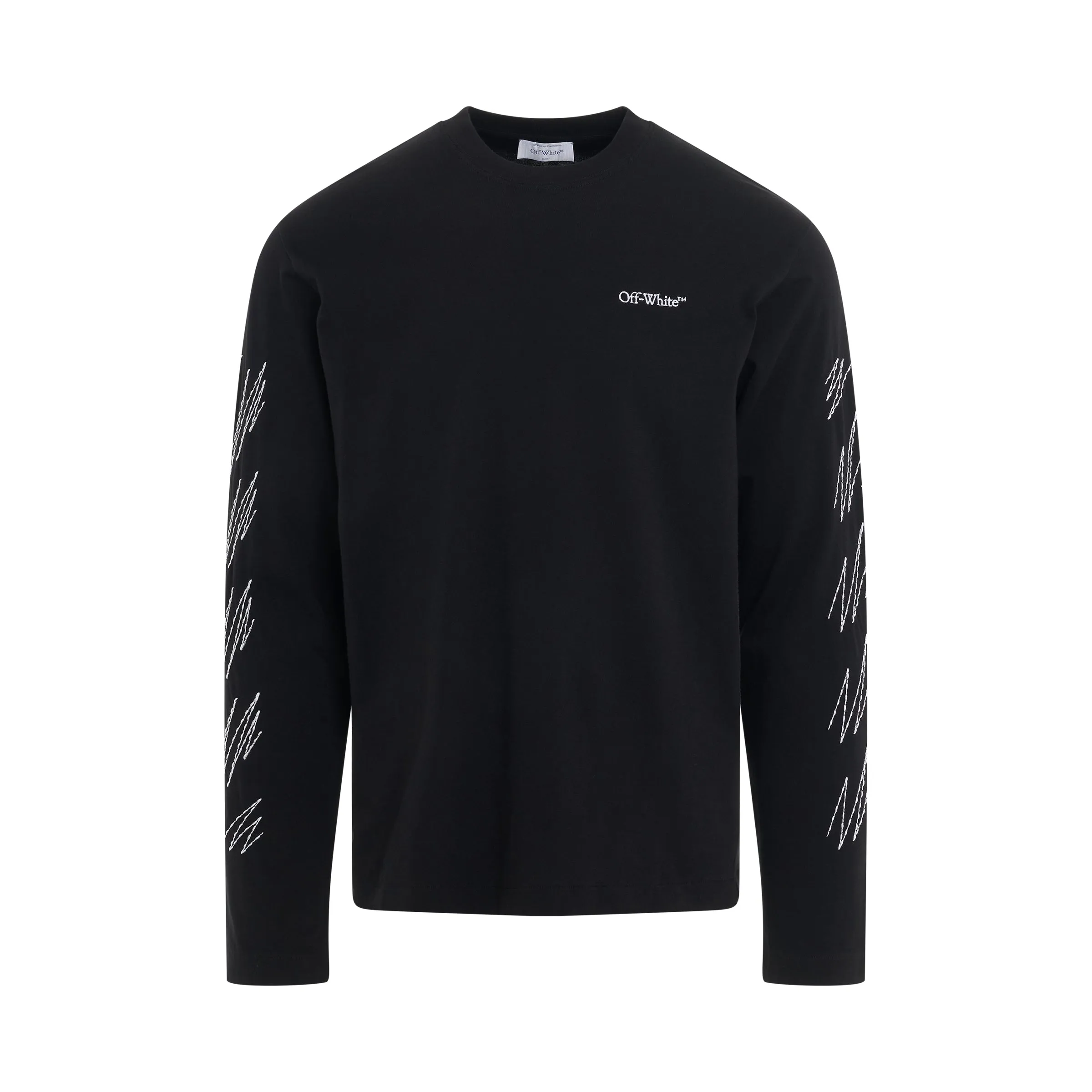 Stitch Diagonal Skate Fit Long Sleeves T-Shirt in Black sold by MARAIS