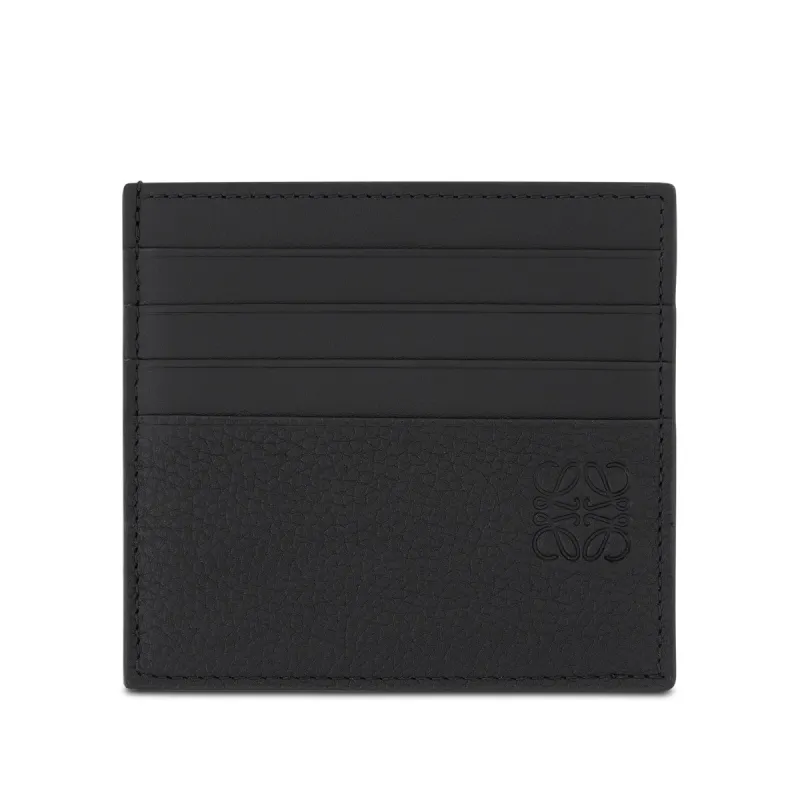 Open Plain Cardholder in Soft Grained Calfskin in Black sold by MARAIS
