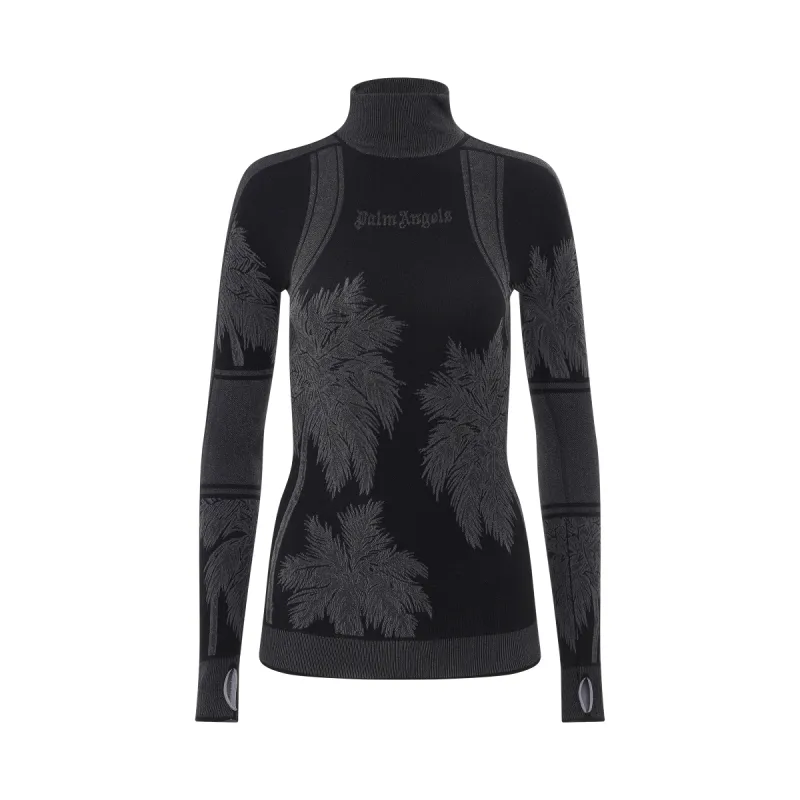 Palm Base Layer Ski Top in Black/Light Grey sold by MARAIS