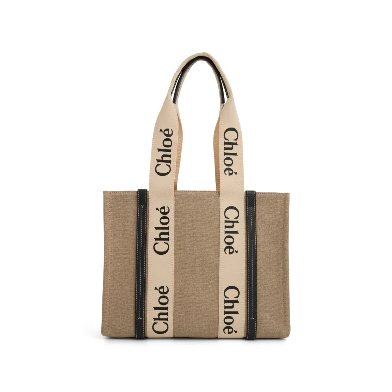 Medium Woody Tote Bag in White/Blue sold by MARAIS