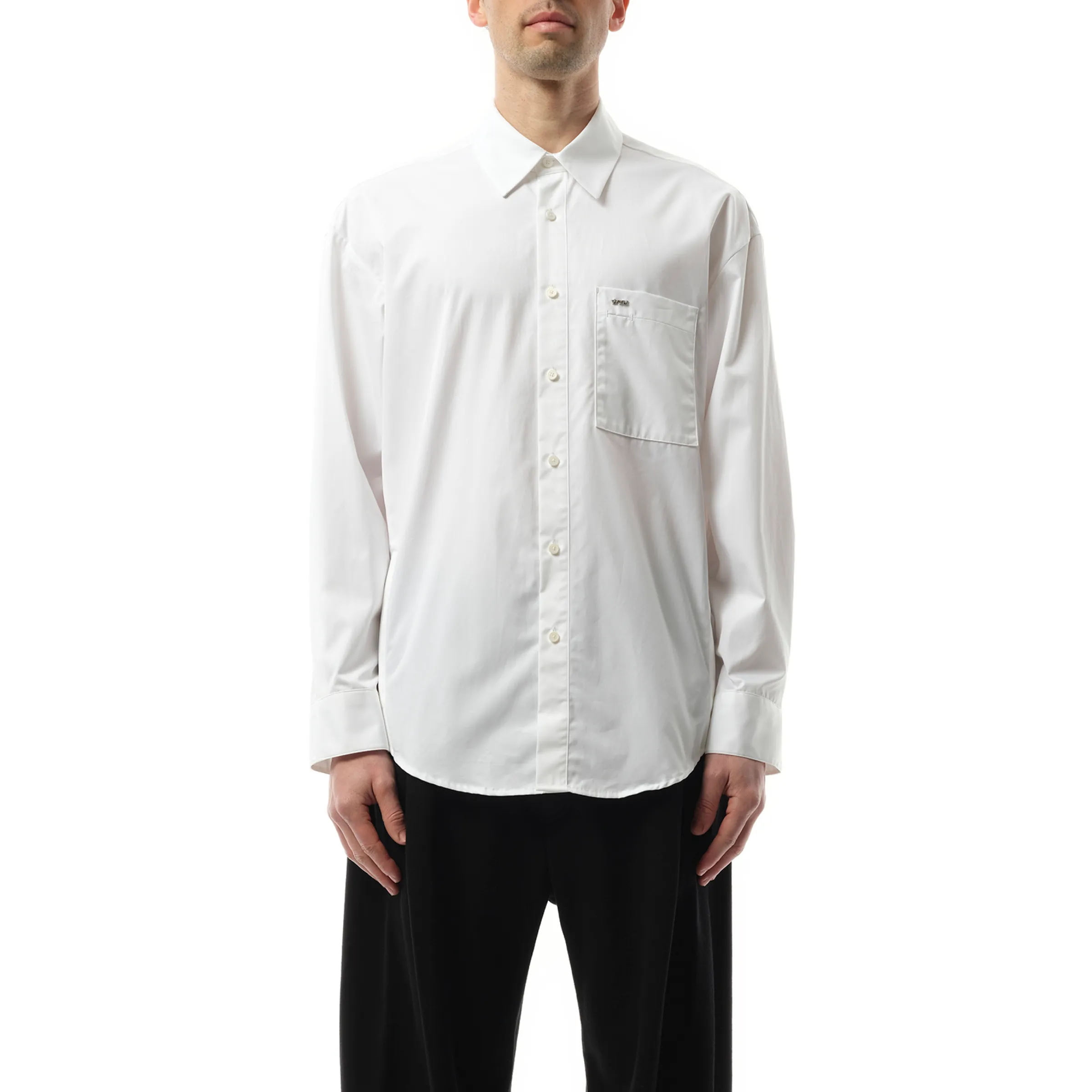 Logo Poplin Shirt in White sold by MARAIS