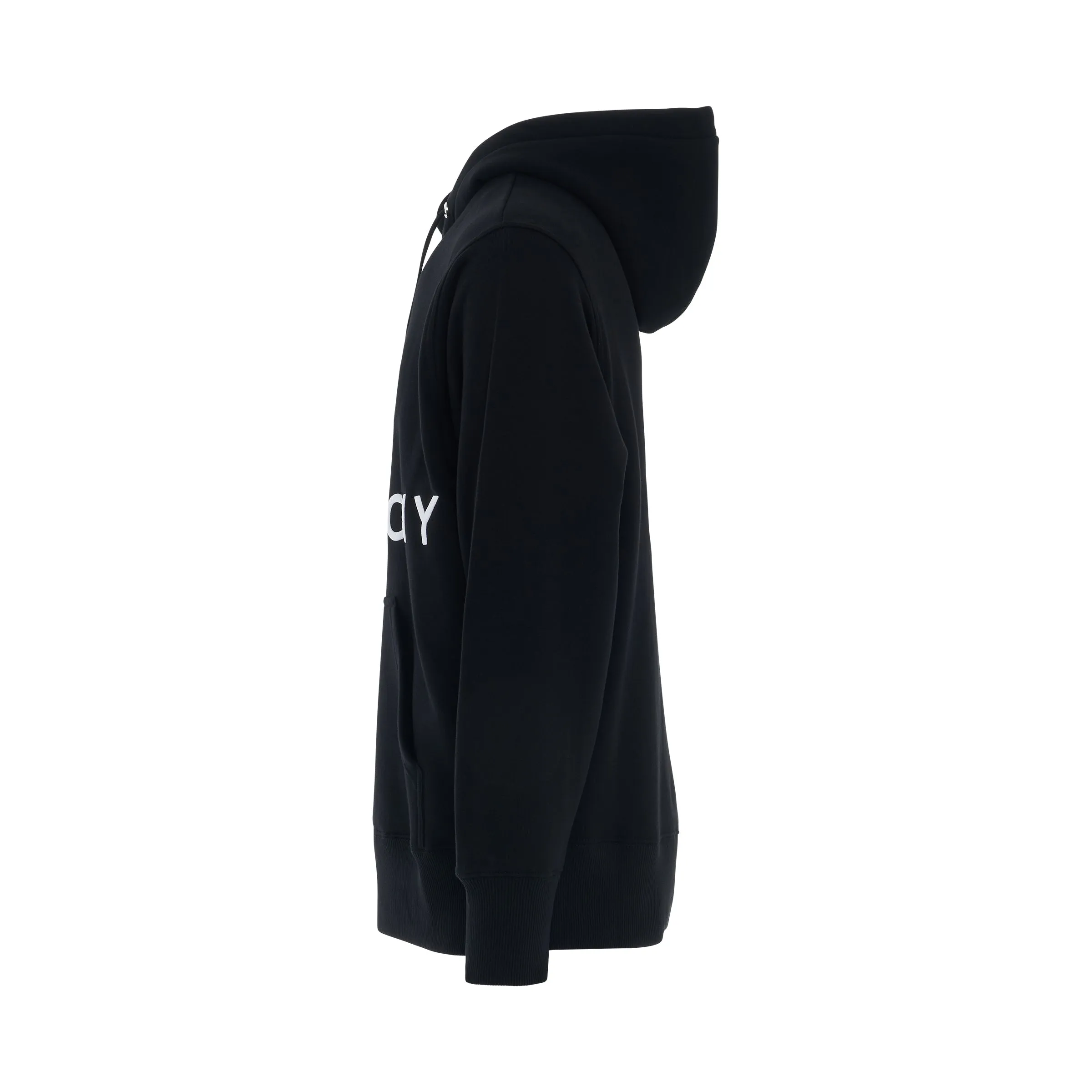 Embroidered Logo Classic Fit Hoodie in Black sold by MARAIS product image thumbnail 3