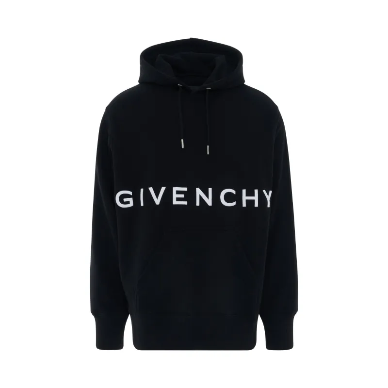 Embroidered Logo Classic Fit Hoodie in Black sold by MARAIS