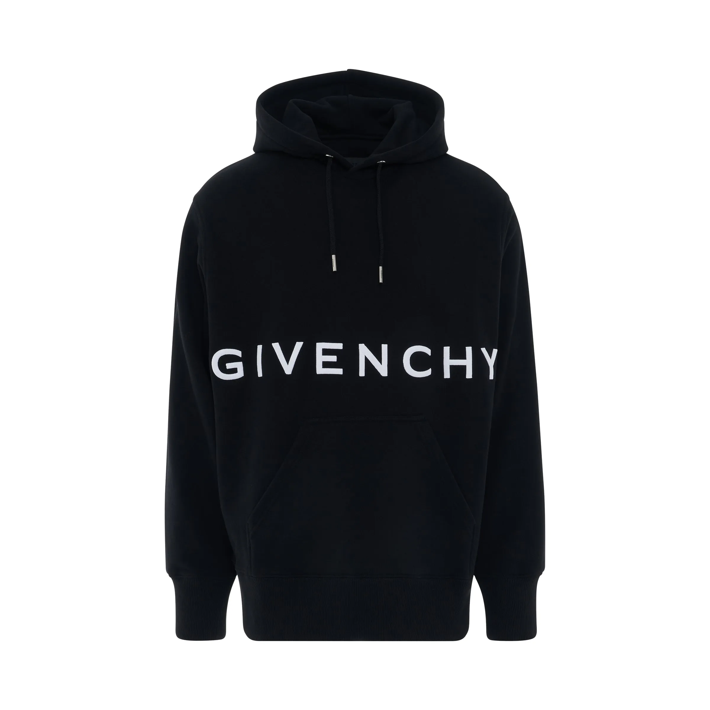 Embroidered Logo Classic Fit Hoodie in Black sold by MARAIS