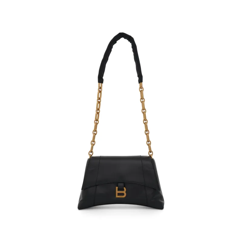 Downtown Small Shoulder Bag with Chain in Black sold by MARAIS