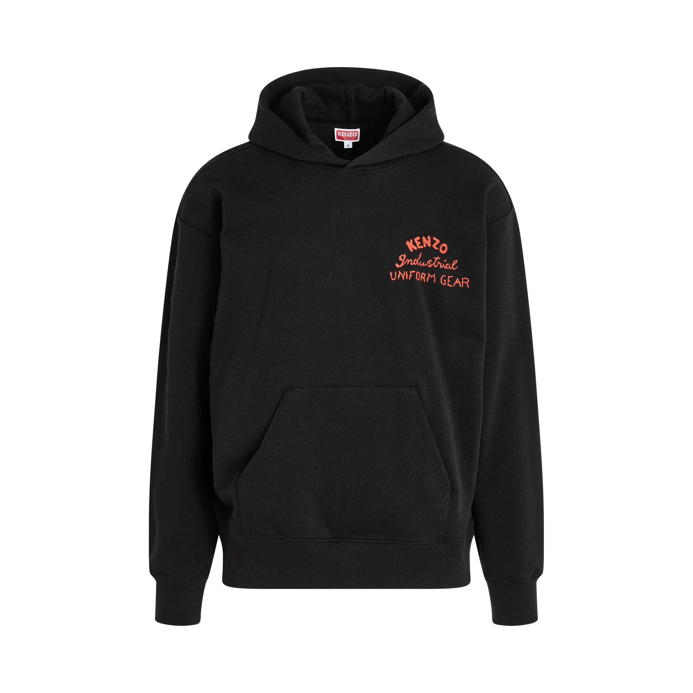 Drawn Varsity Oversize Hoodie in Black sold by MARAIS