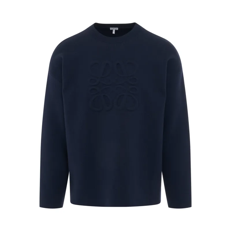Debossed Anagram Sweater in Navy Blue sold by MARAIS