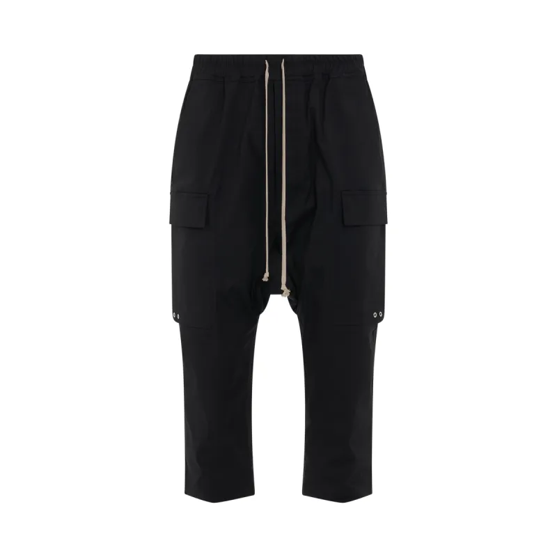 Woven Cargo Cropped Pants in Black sold by MARAIS