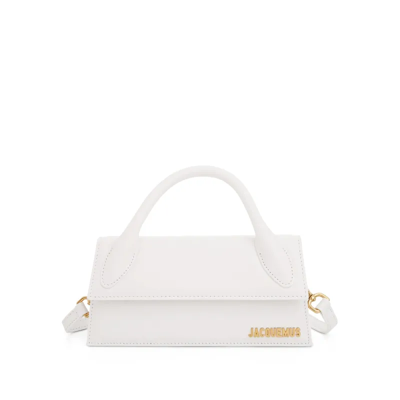 Le Chiquito Long Leather Bag in White sold by MARAIS