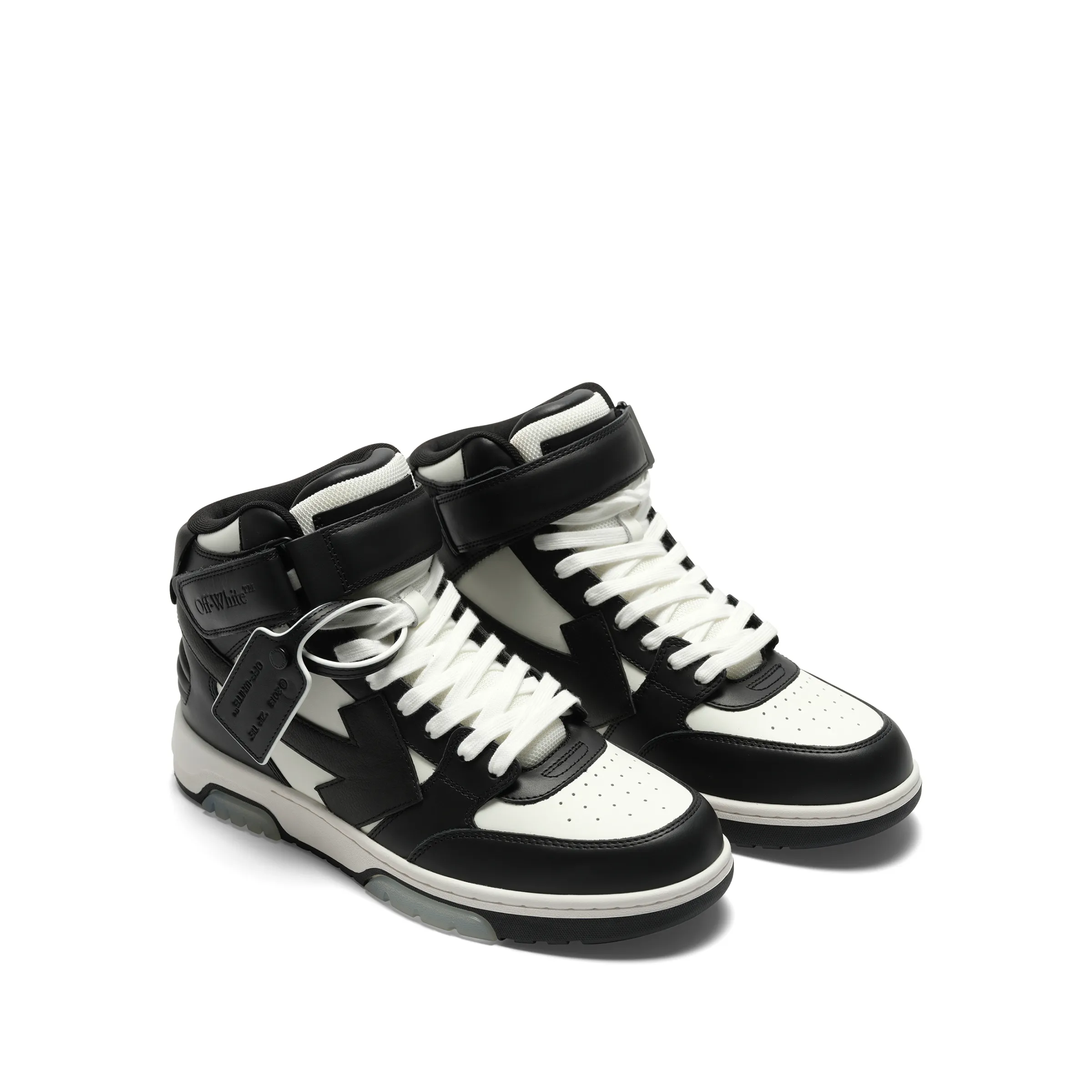 Out of Office Mid Top Leather Sneaker in White/Black sold by MARAIS product image thumbnail 2