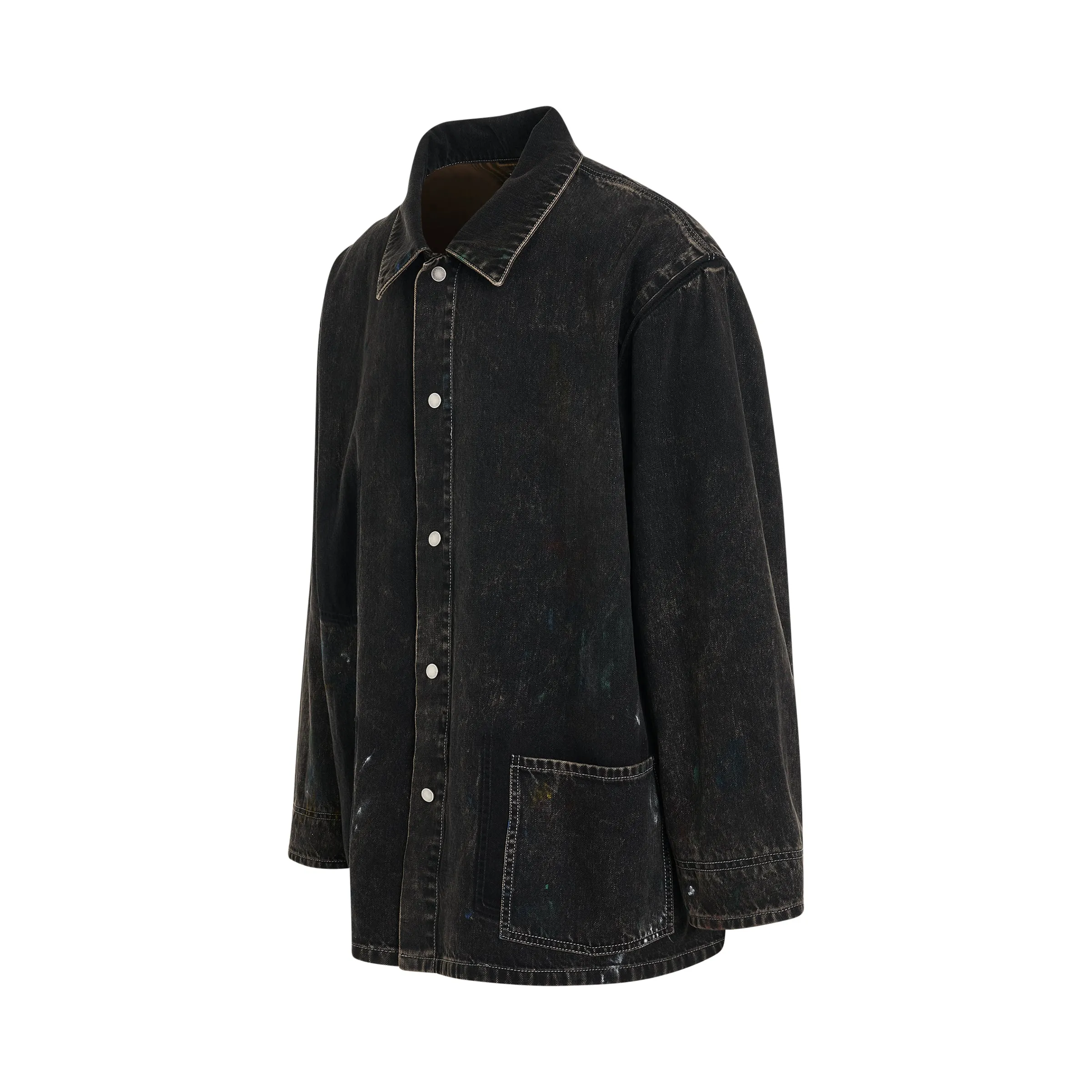 Oversize Paint Denim Jacket in Black sold by MARAIS product image thumbnail 2