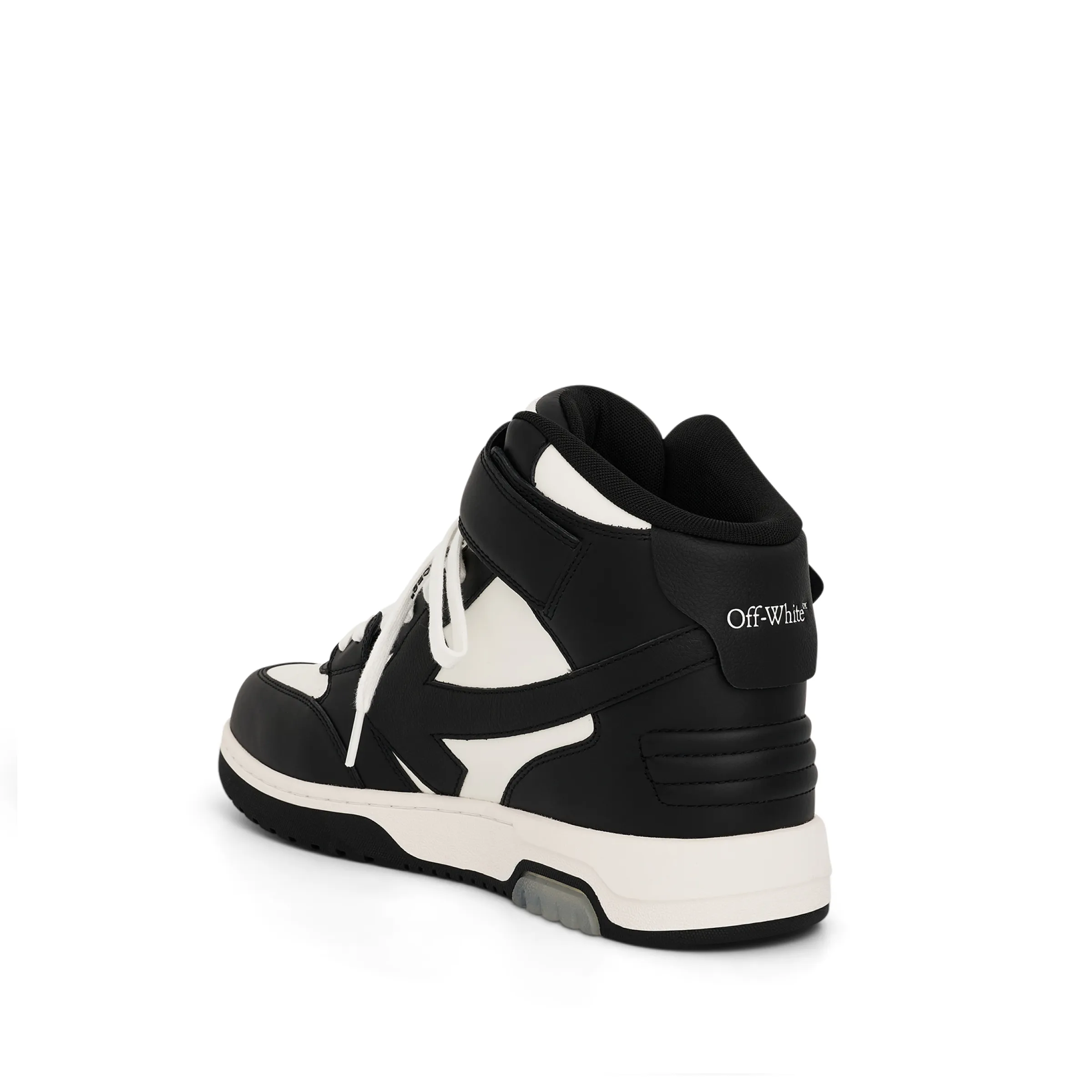 Out of Office Mid Top Leather Sneaker in White/Black sold by MARAIS product image thumbnail 3