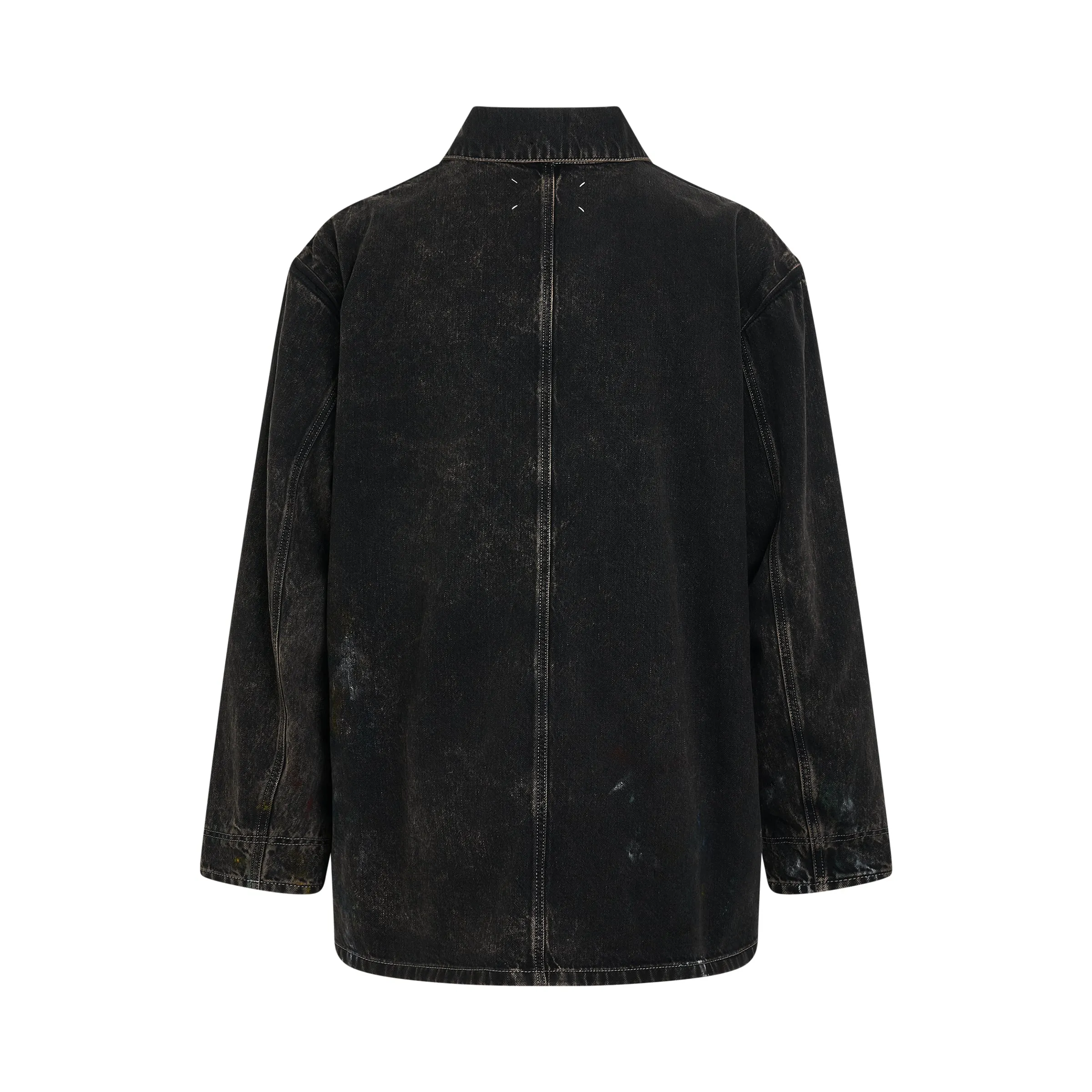 Oversize Paint Denim Jacket in Black sold by MARAIS product image thumbnail 4