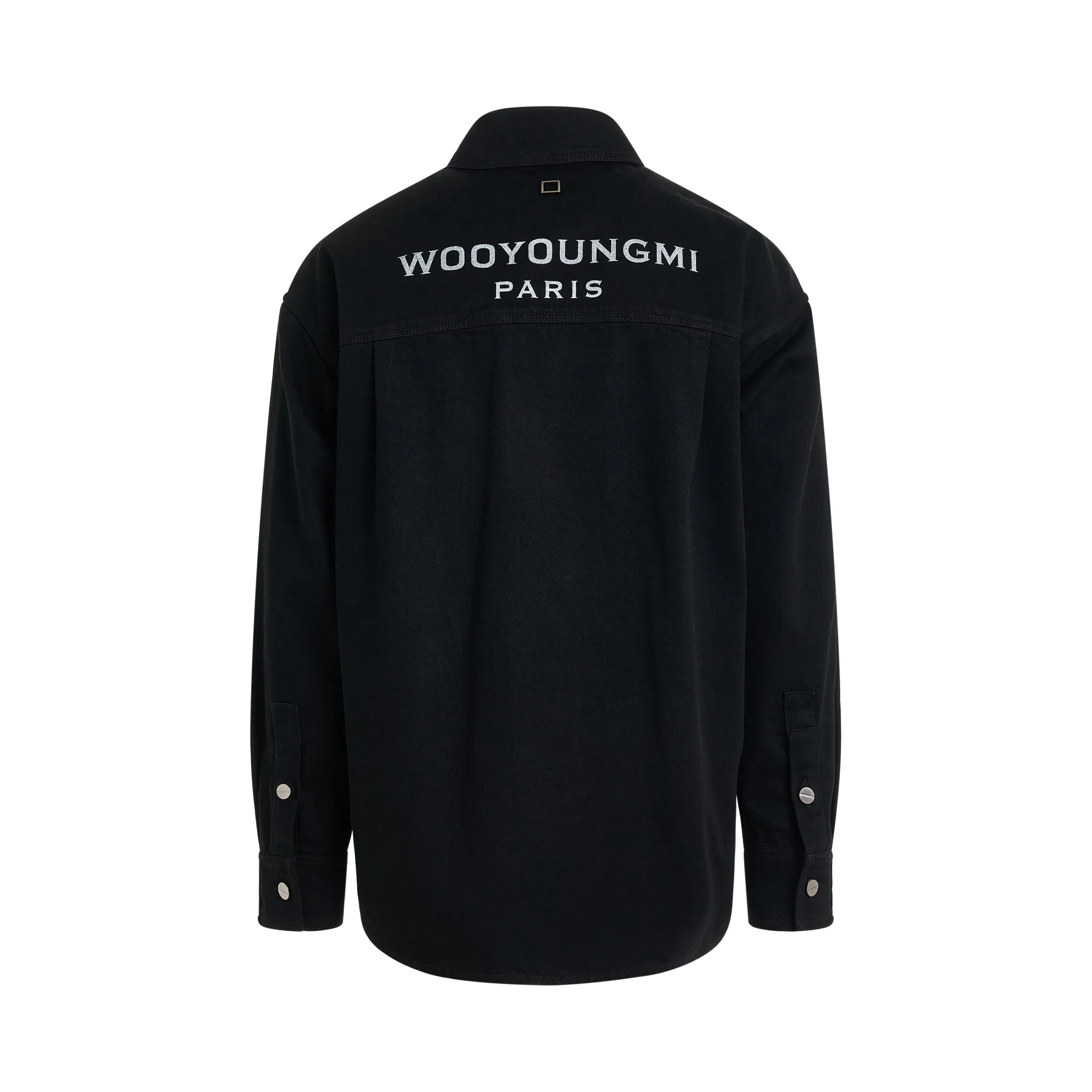 Denim Logo Print Shirt in Black sold by MARAIS product image thumbnail 4