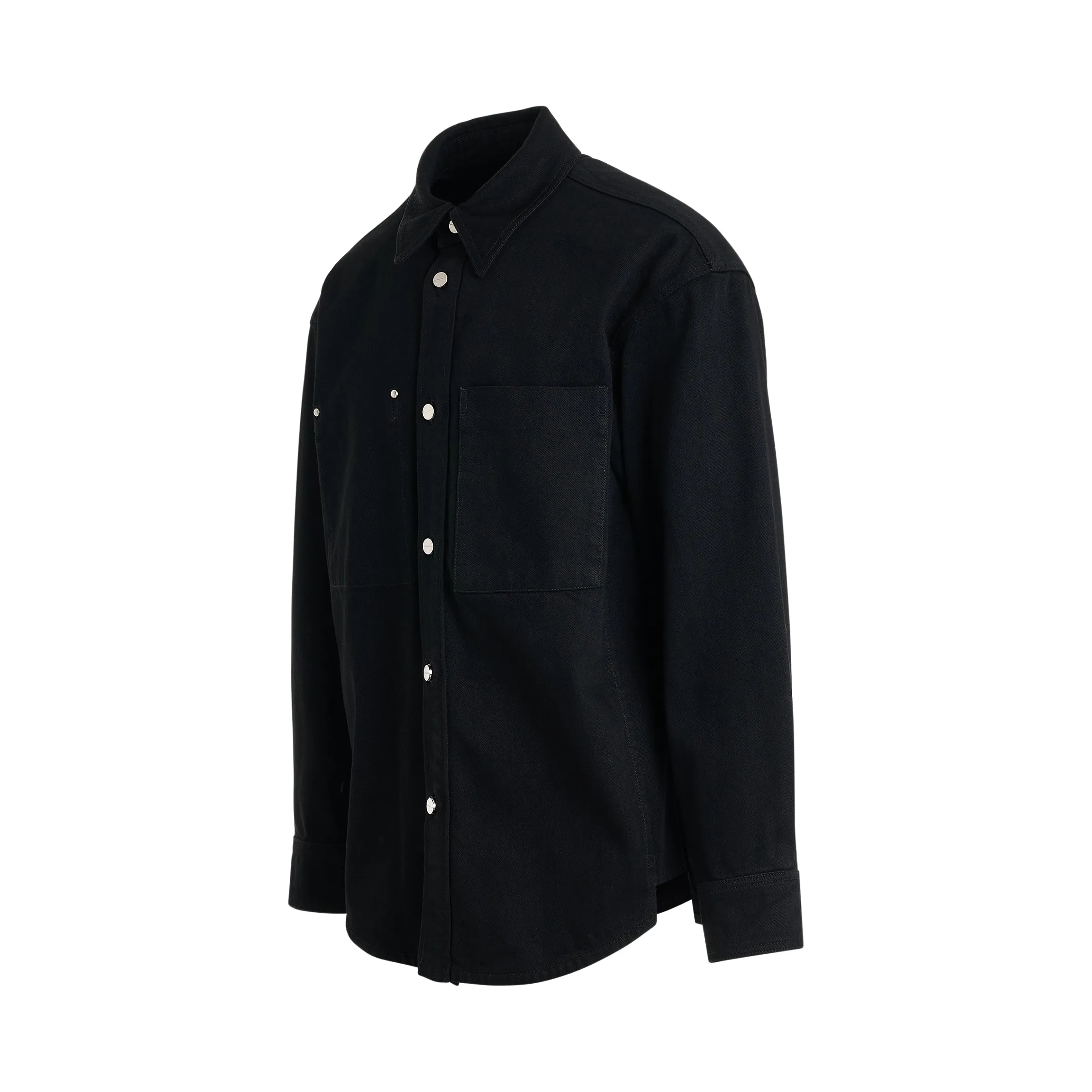 Denim Logo Print Shirt in Black sold by MARAIS product image thumbnail 2