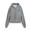 Embroidered OW Oversized Hoodie in Grey Melange/Nautical Blue sold by MARAIS