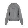 Embroidered OW Oversized Hoodie in Grey Melange/Nautical Blue sold by MARAIS
