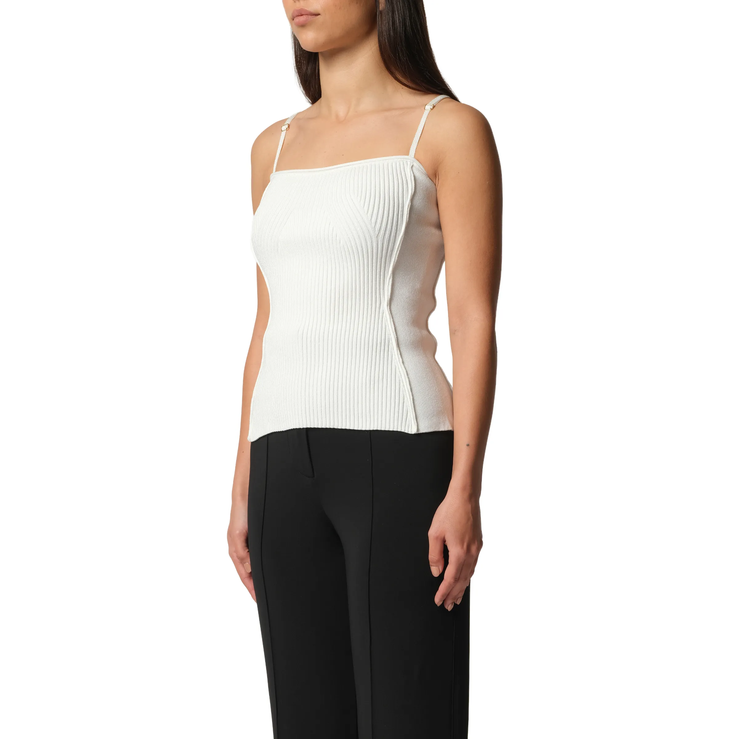 Sierra Sleeveless Lingerie Top in Off White sold by MARAIS product image thumbnail 5