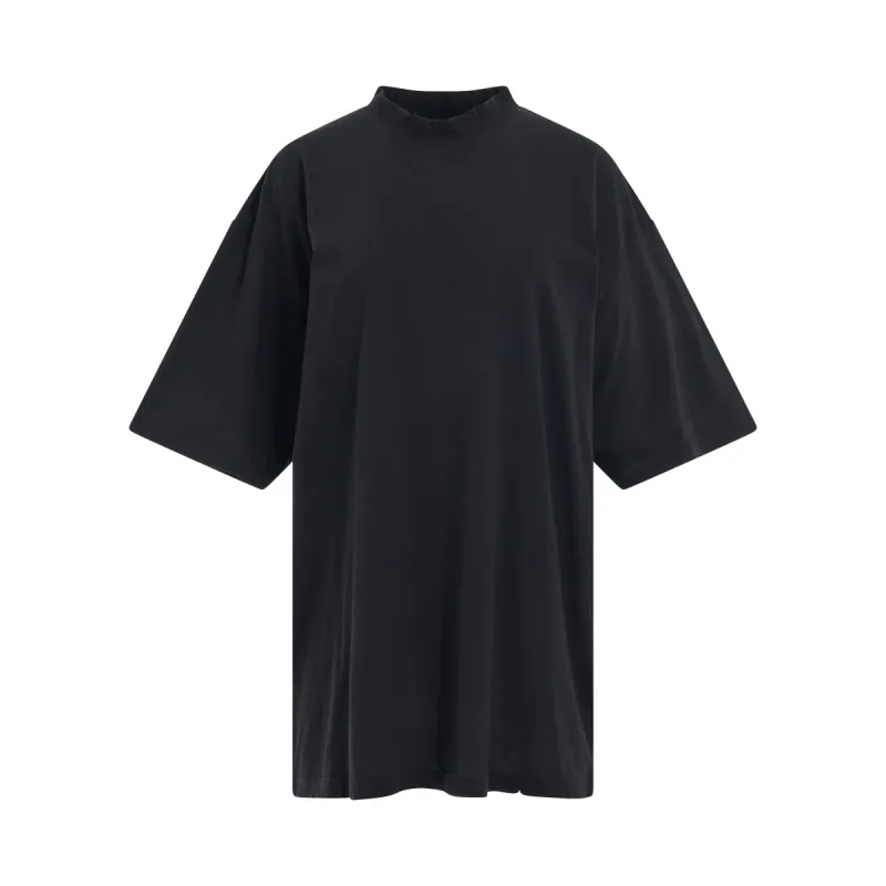 Logo Printed Crewneck T-shirt in Washed Black/White sold by MARAIS
