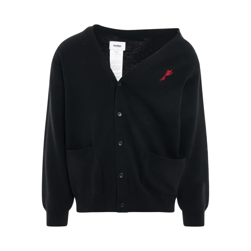 Half Loose Cardigan in Black sold by MARAIS