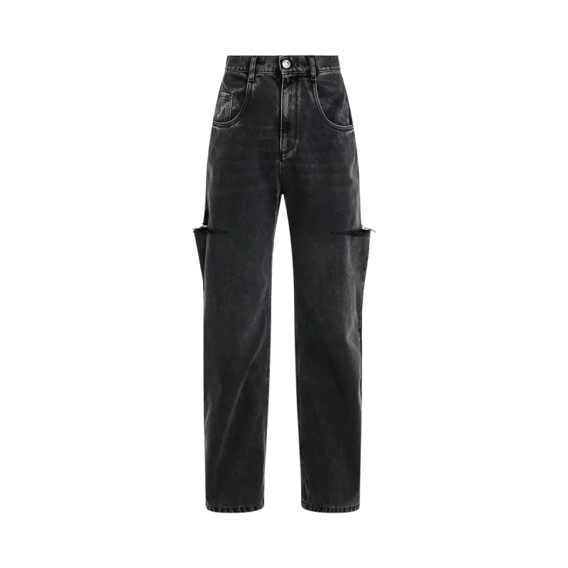 5 Pockets Jeans in Washed Black sold by MARAIS