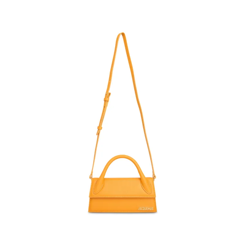 Le Chiquito Long Leather Bag in Dark Orange made by Jacquemus