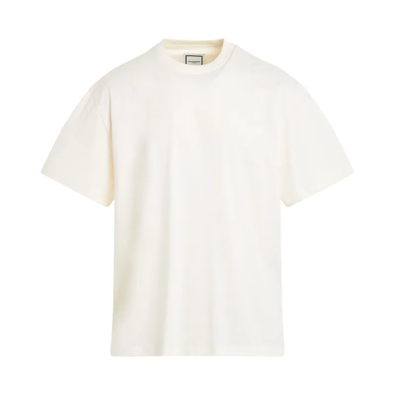 Leather Patch T-Shirt in Ivory sold by MARAIS