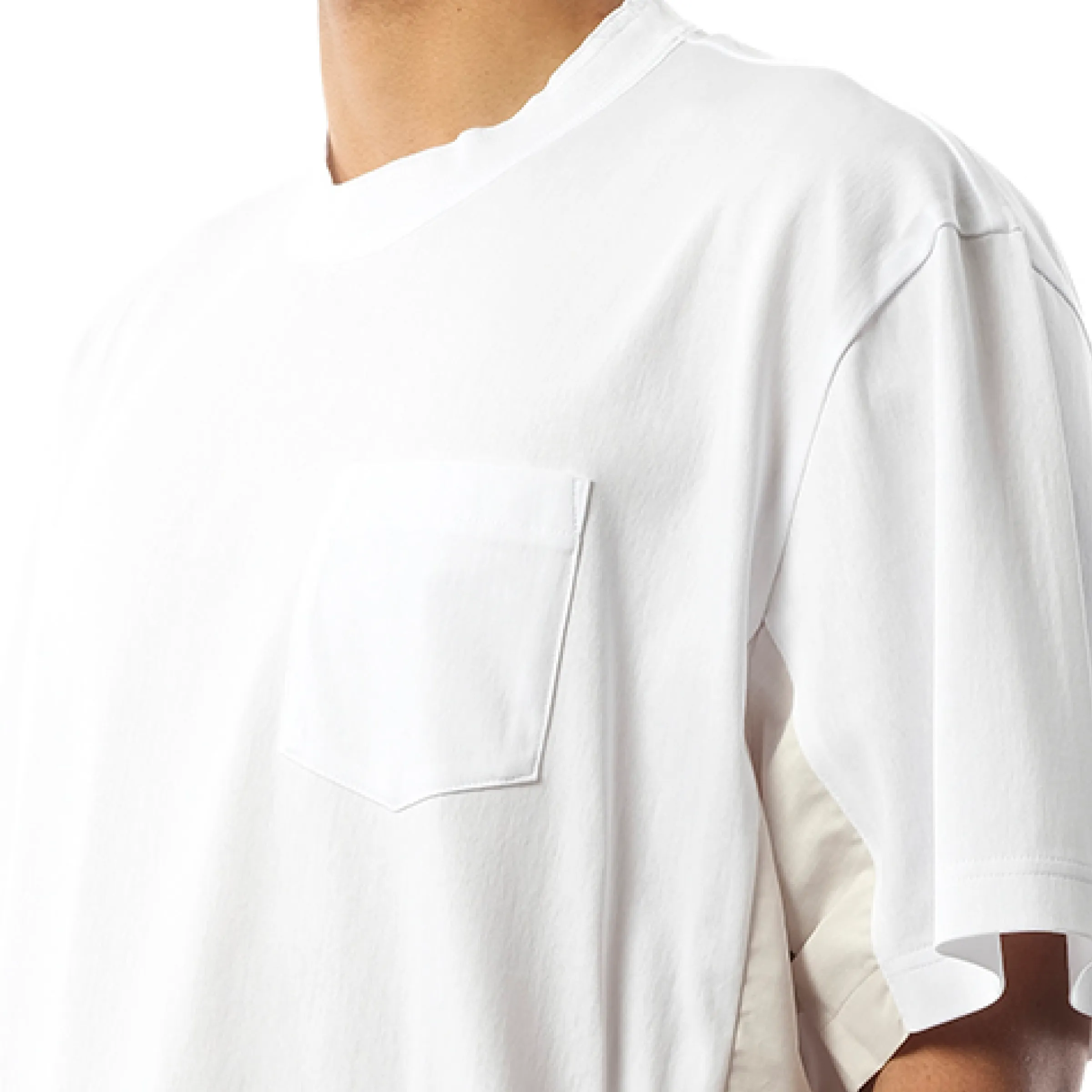 Cotton x Nylon T-Shirt in White sold by MARAIS product image thumbnail 3