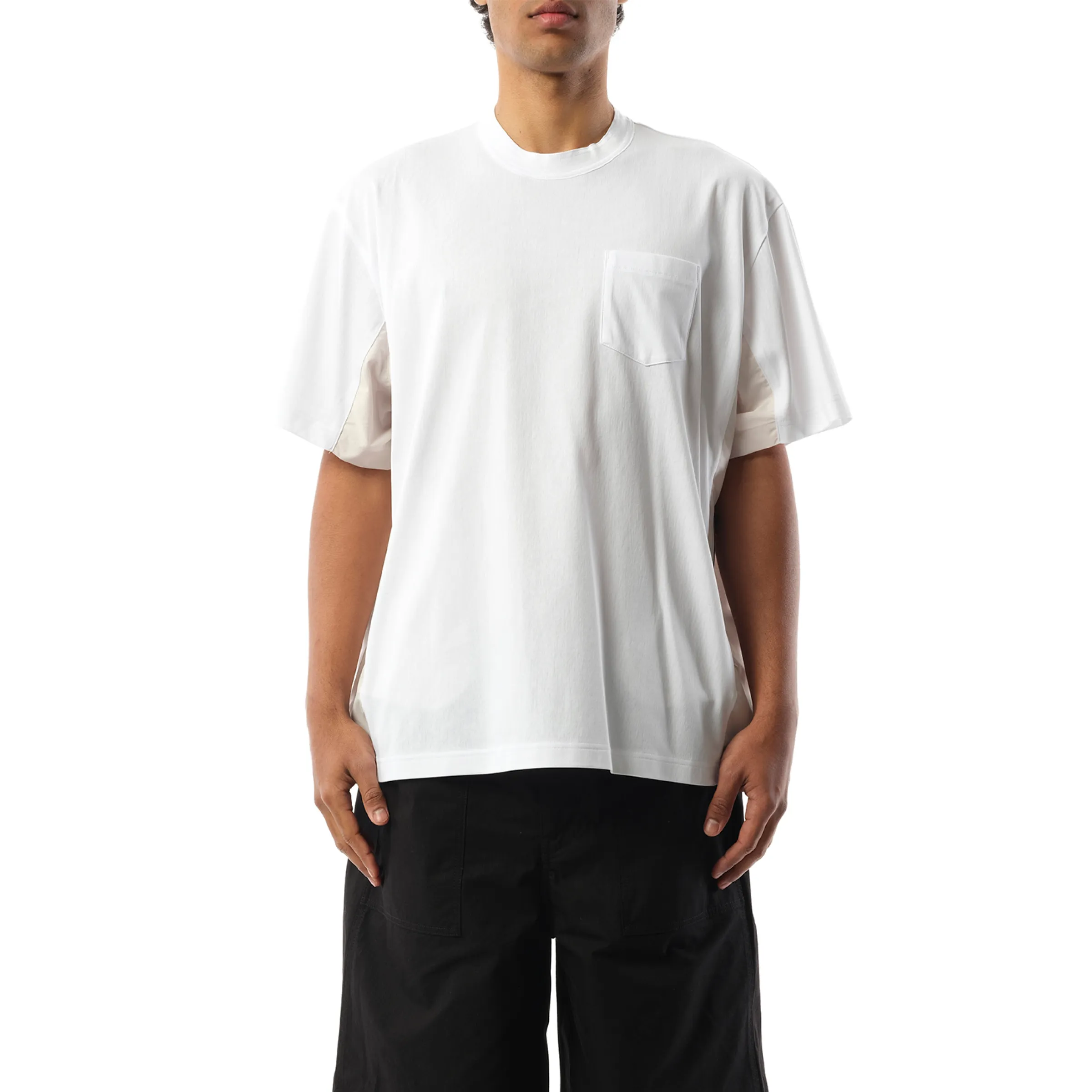 Cotton x Nylon T-Shirt in White sold by MARAIS