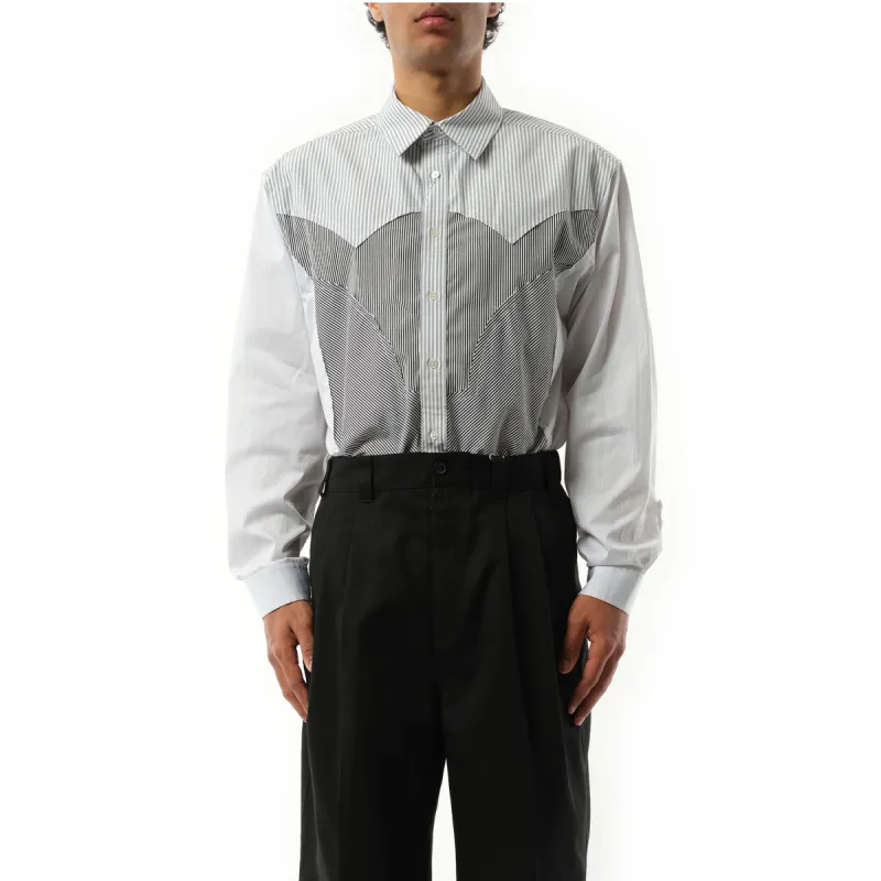 Classic Stripe Shirt in White/Black sold by MARAIS