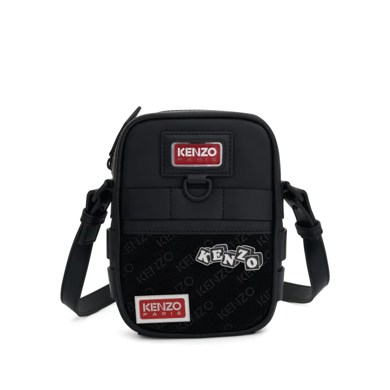 Small Leather Jungle Crossbody Bag in Black sold by MARAIS