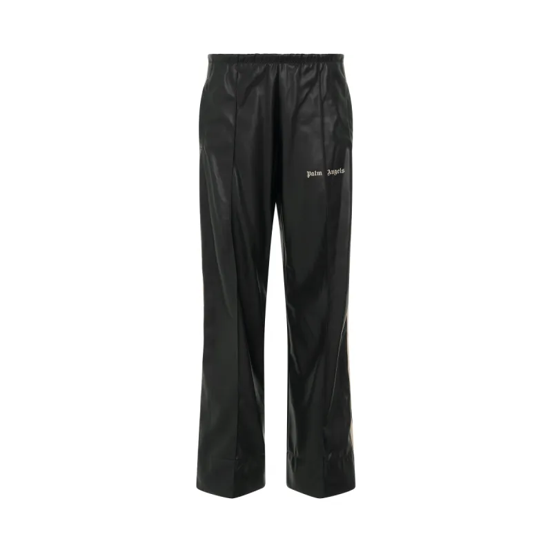 Leather Effect Loose Trackpants in Black/Off White sold by MARAIS