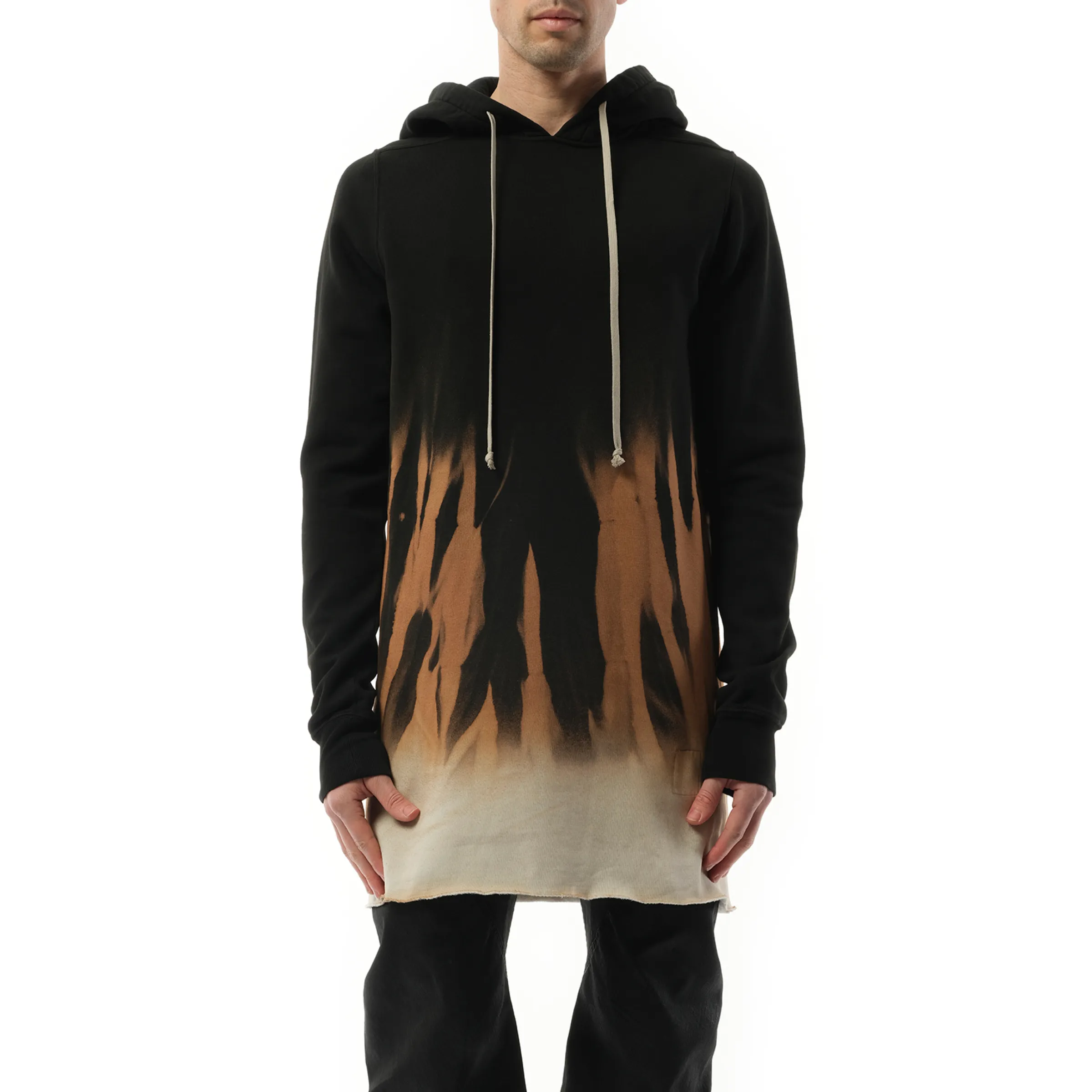 Drawstring Hoodie in Black/Terra sold by MARAIS