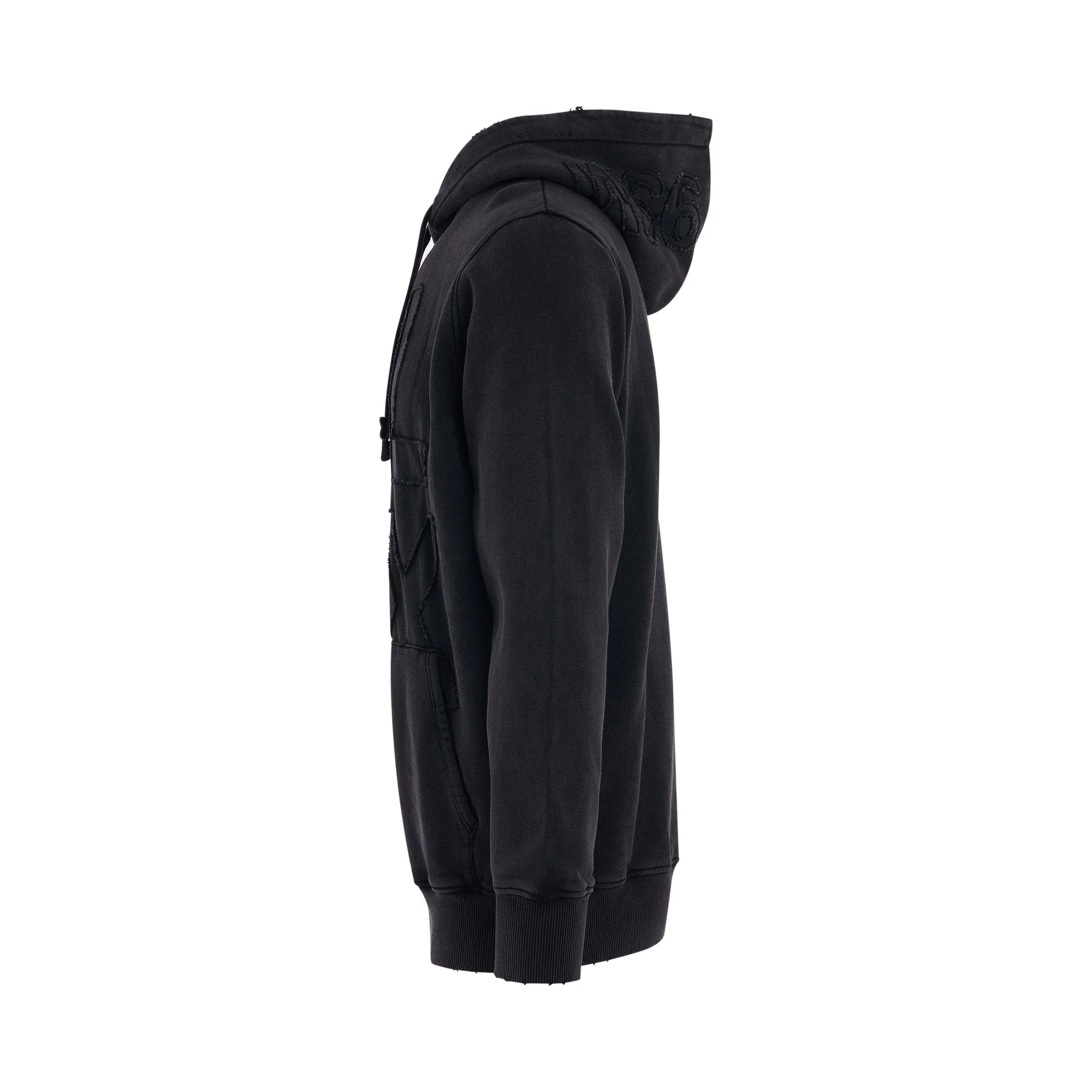 Textured Logo Hoodie in Black sold by MARAIS product image thumbnail 3