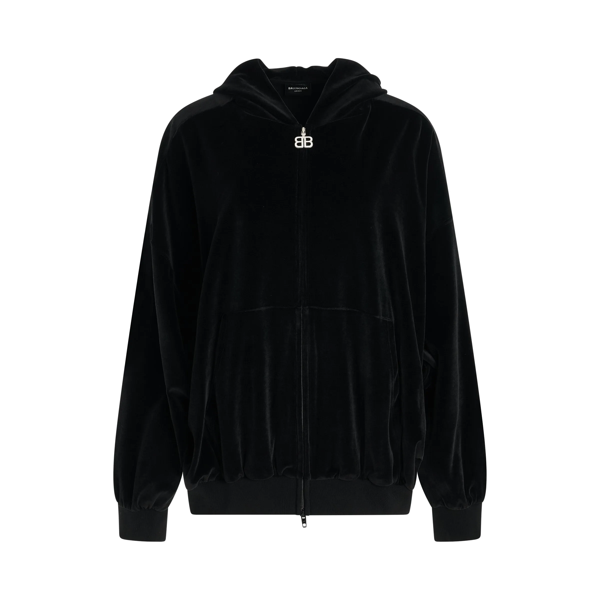 Oversized Zip-Up Hoodie in Black sold by MARAIS
