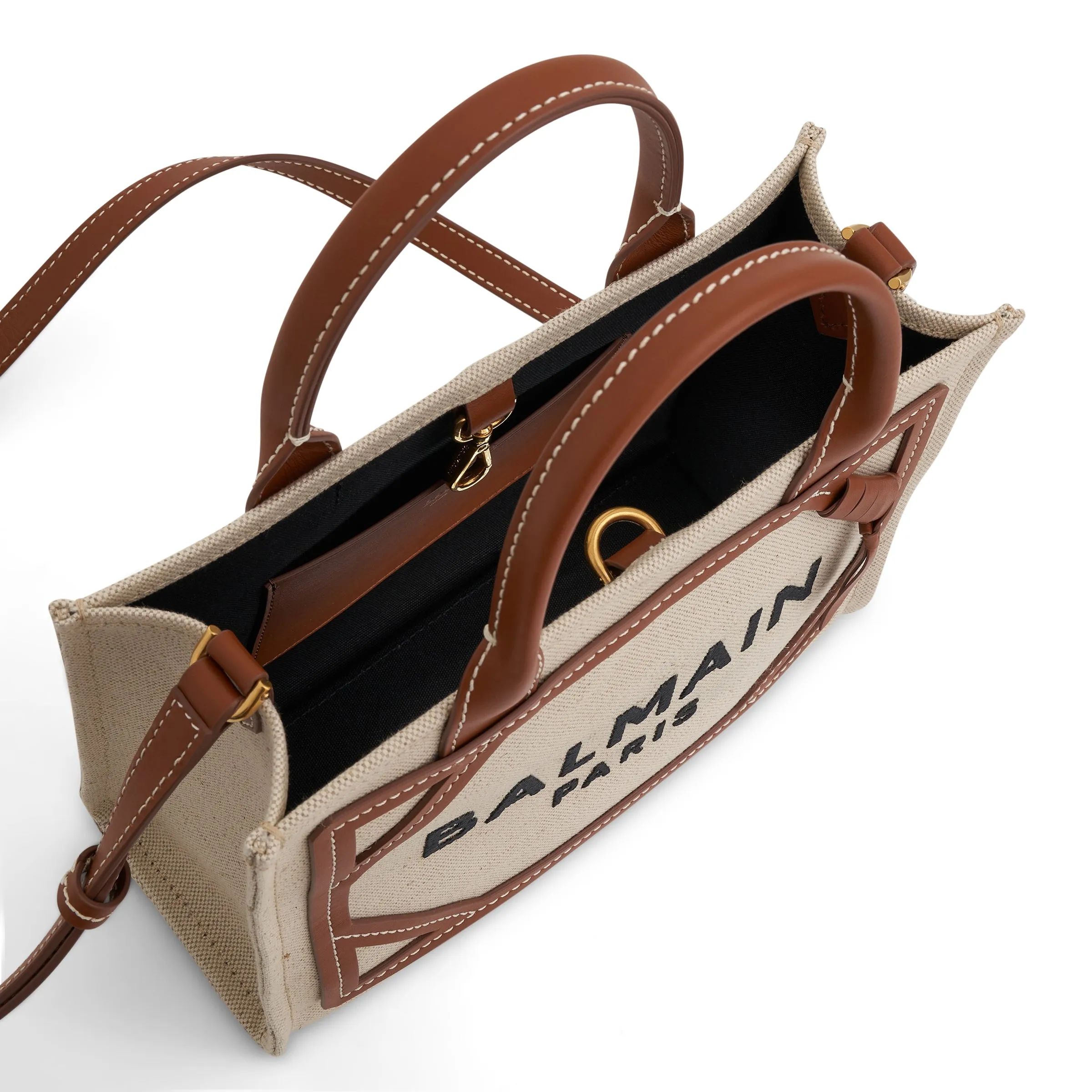 B-Army Canvas & Logo Small Shopper Bag in Natural/Brown sold by MARAIS product image thumbnail 4