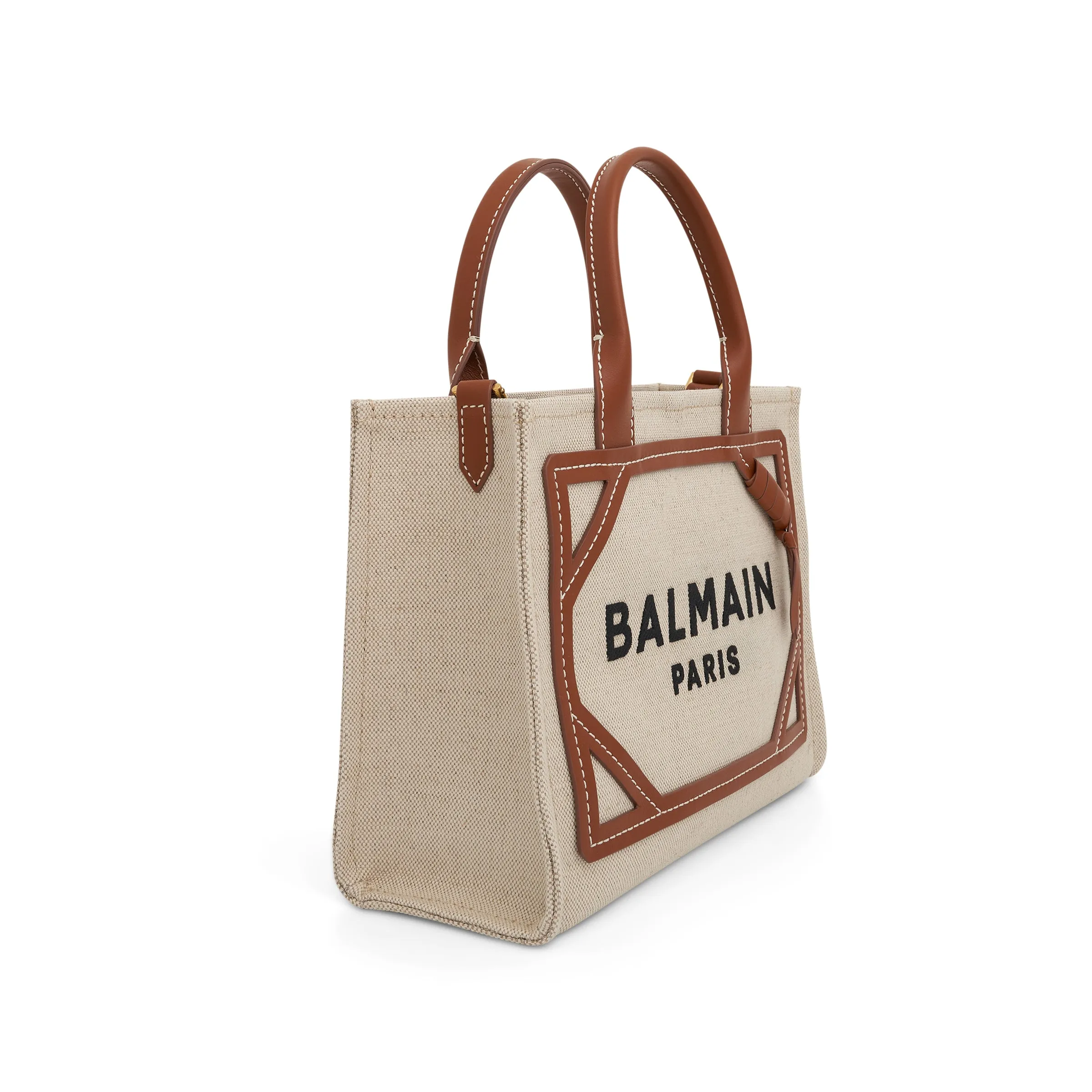 B-Army Canvas & Logo Small Shopper Bag in Natural/Brown sold by MARAIS product image thumbnail 2