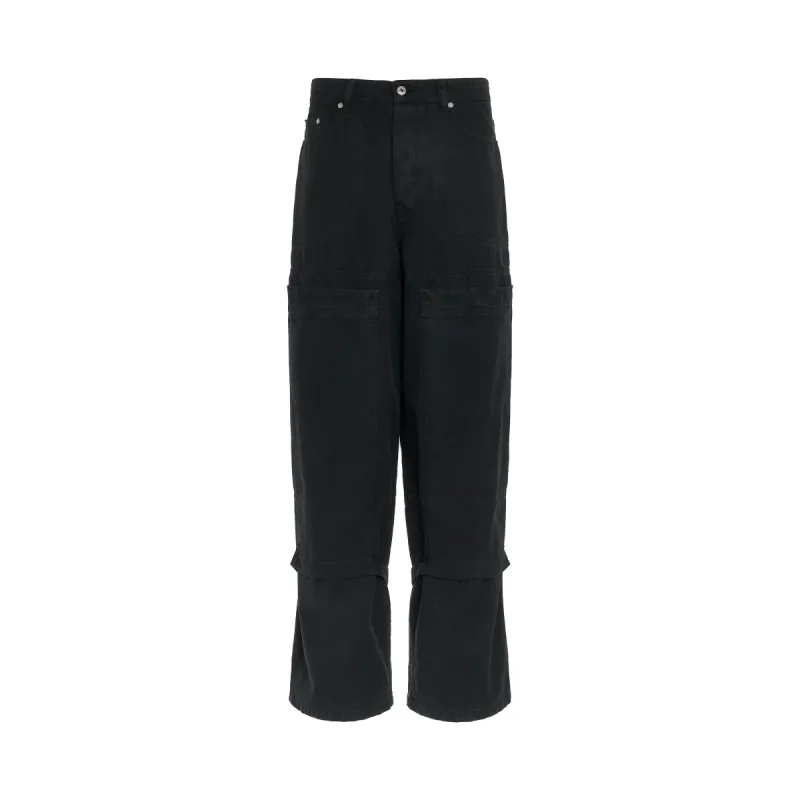 Garment Dyed Relaxed Carpenter Pants in Black sold by MARAIS