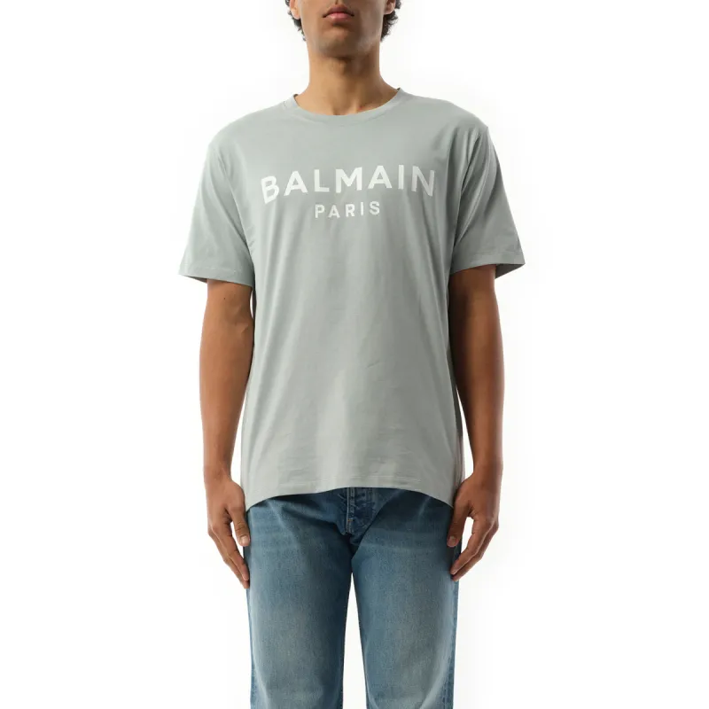 Balmain Print T-Shirt in Grey/White made by MARAIS