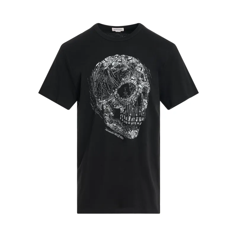 Crystal Skull Print T-Shirt in Black/White sold by MARAIS