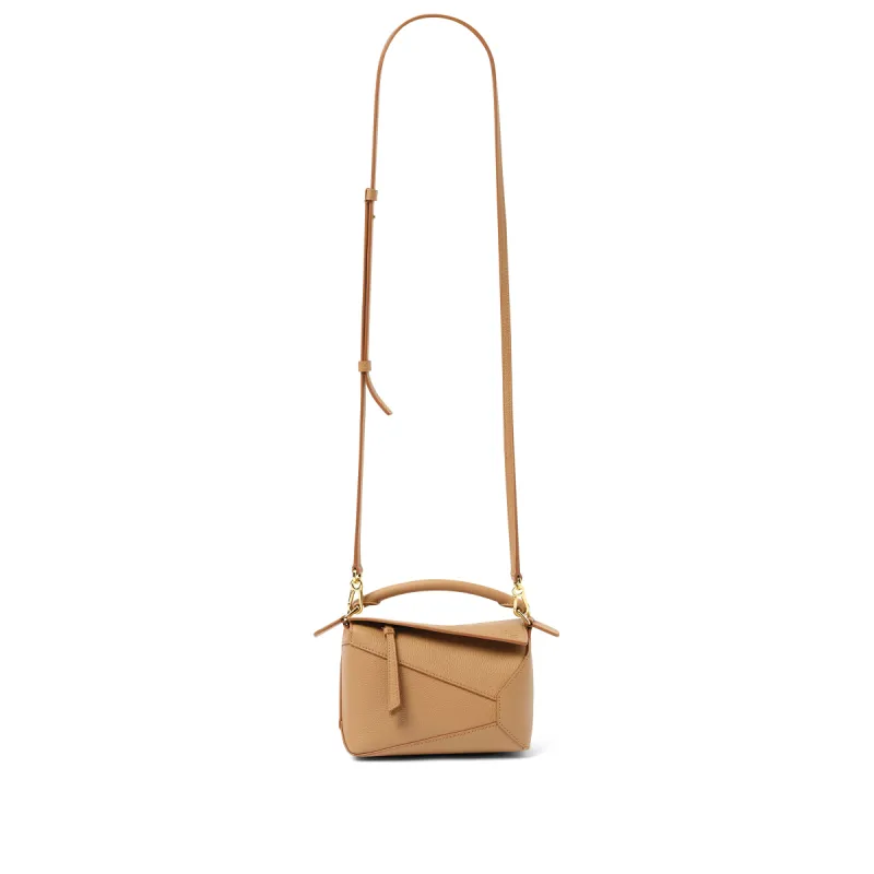 Puzzle Edge Mini Bag in Toffee sold by MARAIS