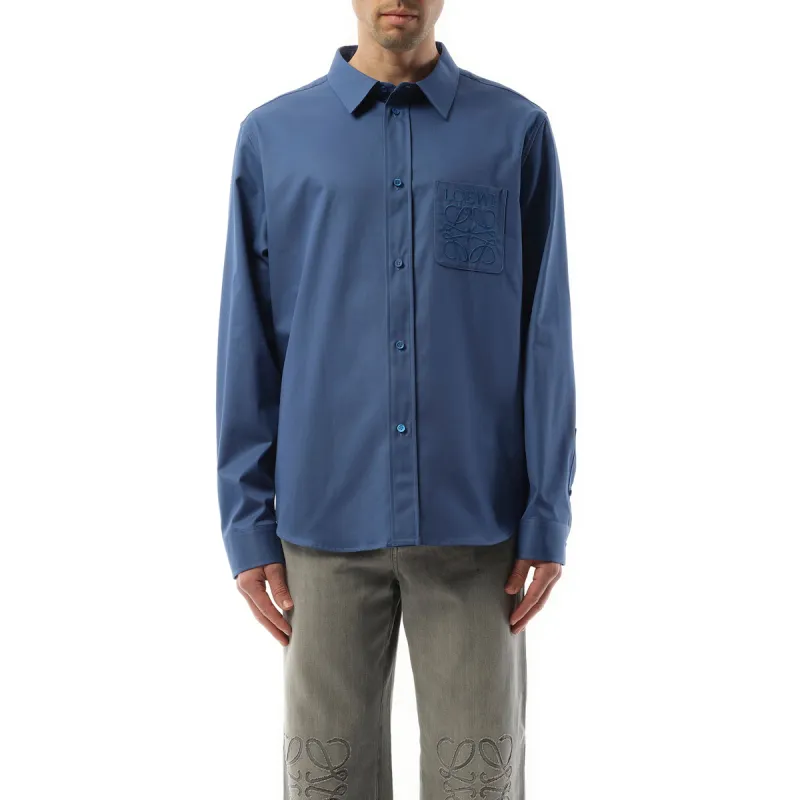 Anagram Pocket Shirt in Old Blue sold by MARAIS